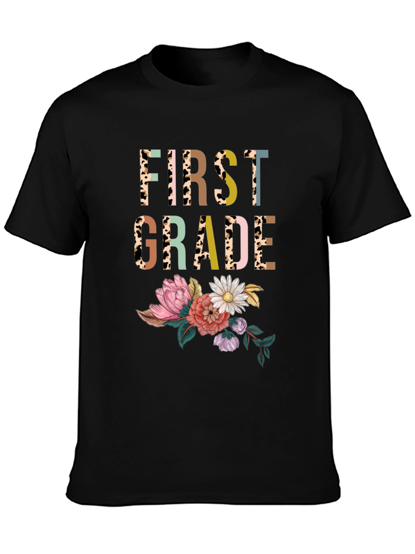 First Grade Floral Print T-Shirt