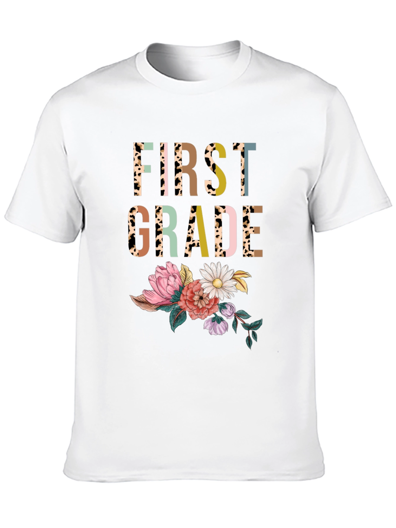First Grade Floral Print T-Shirt