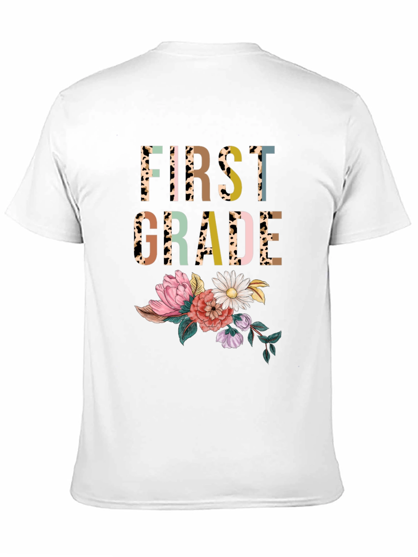 First Grade Floral Print T-Shirt