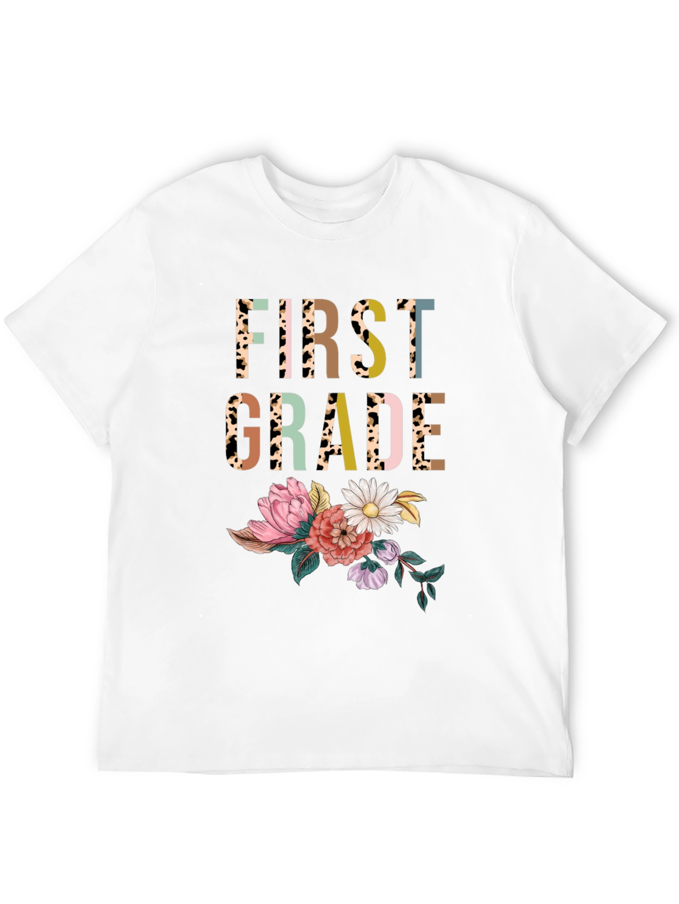 First Grade Floral Print T-Shirt