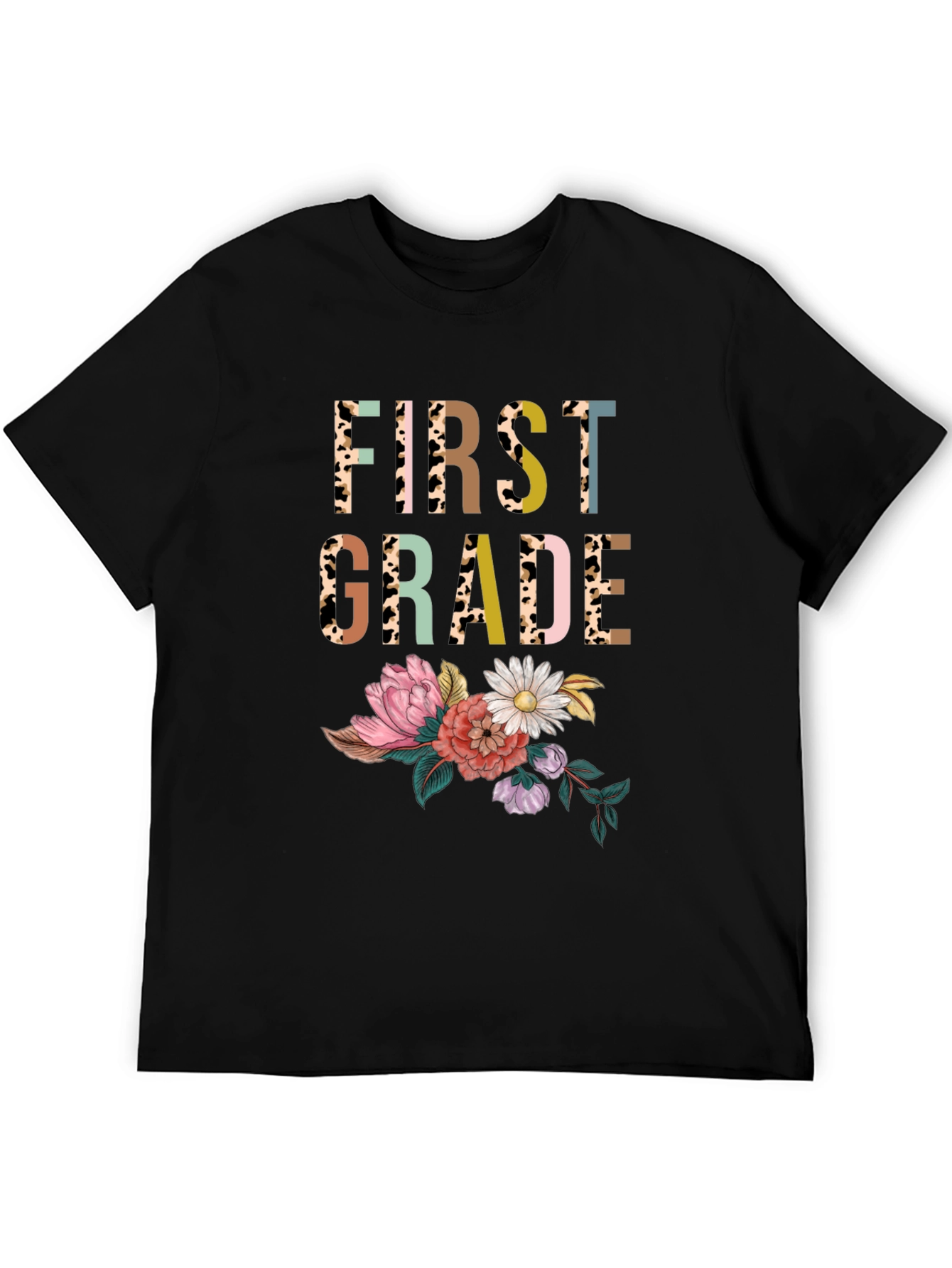 First Grade Floral Print T-Shirt