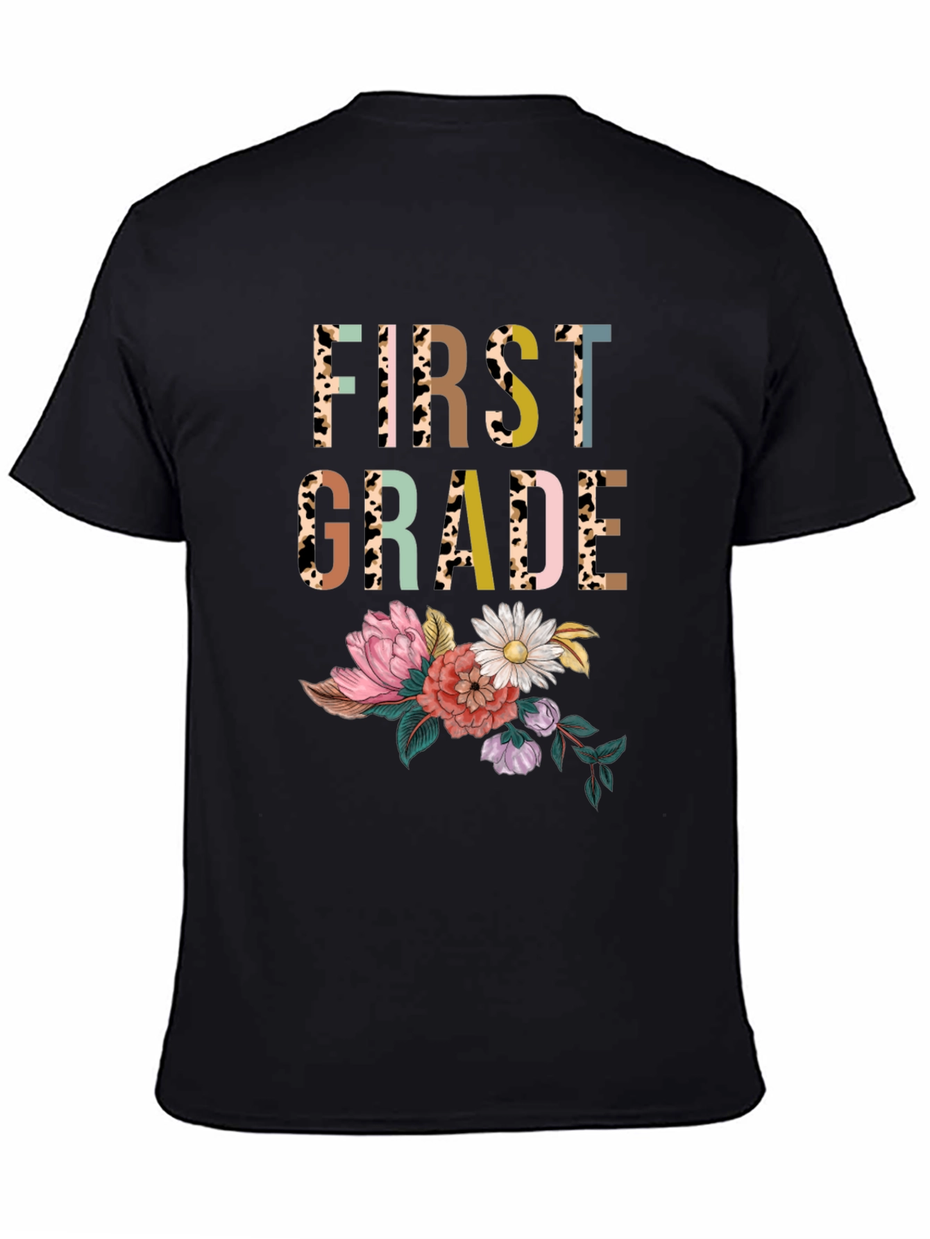First Grade Floral Print T-Shirt
