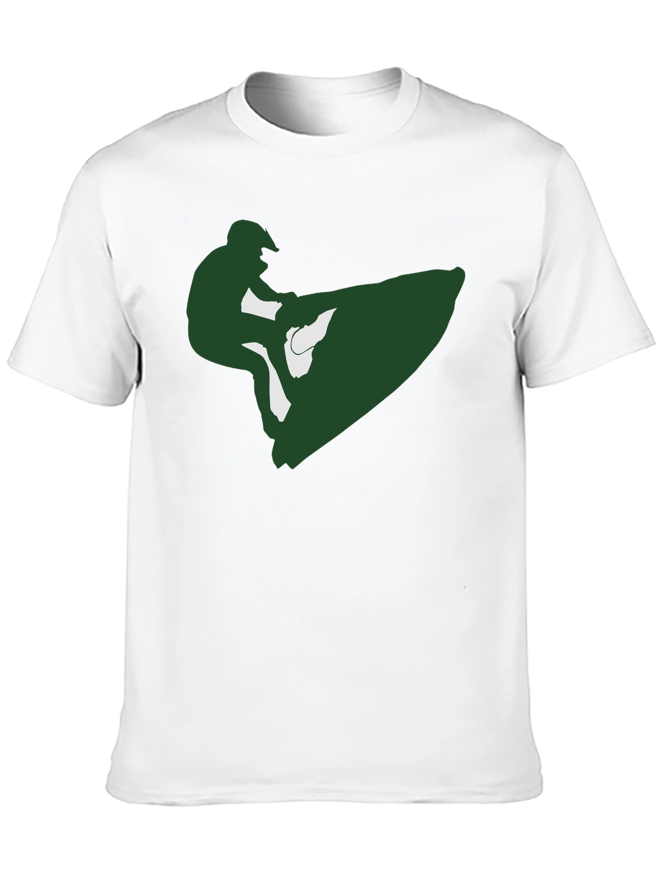 Jet Ski Rider Graphic Tee - Black Cotton T-Shirt