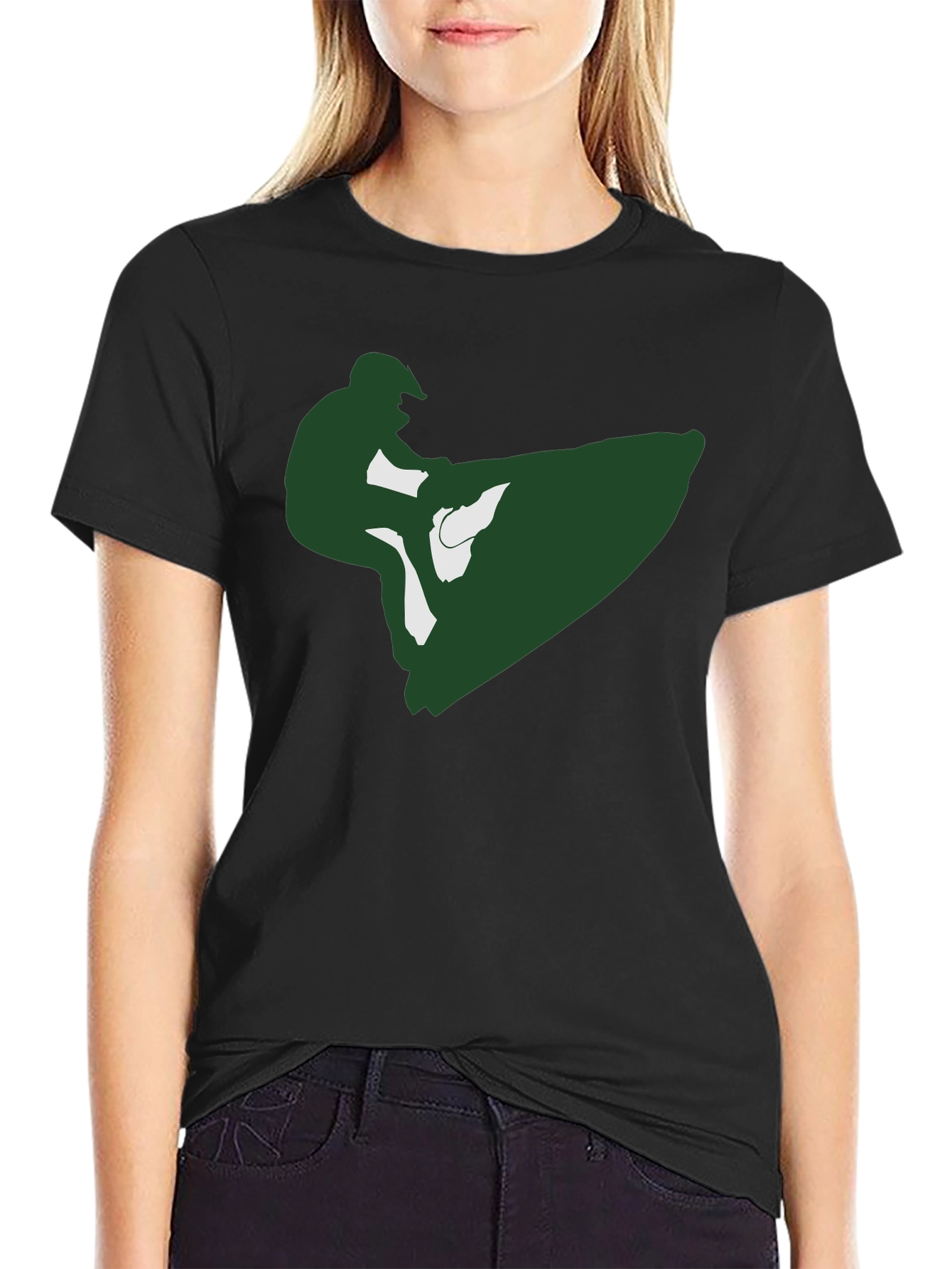 Jet Ski Rider Graphic Tee - Black Cotton T-Shirt