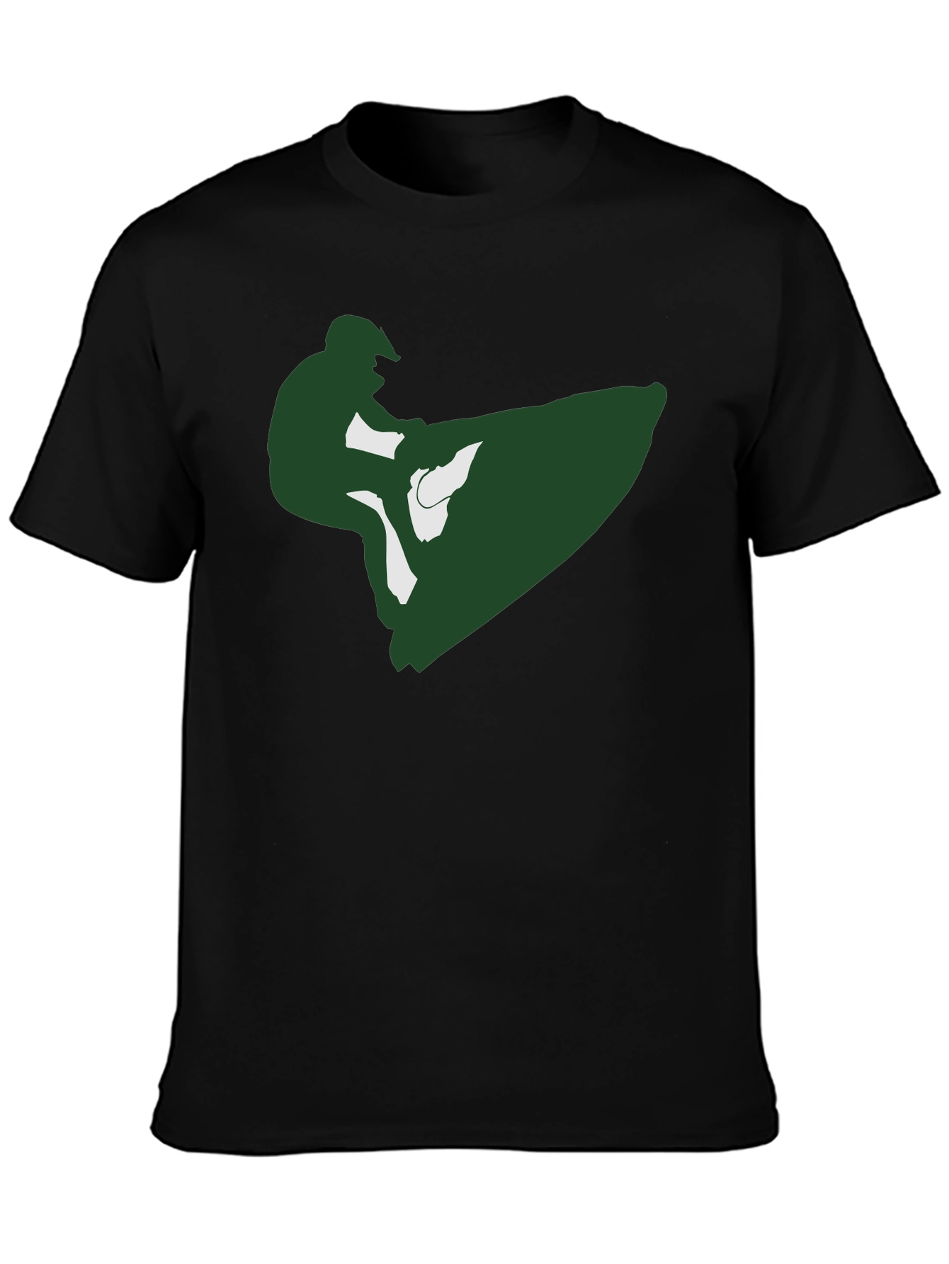 Jet Ski Rider Graphic Tee - Black Cotton T-Shirt
