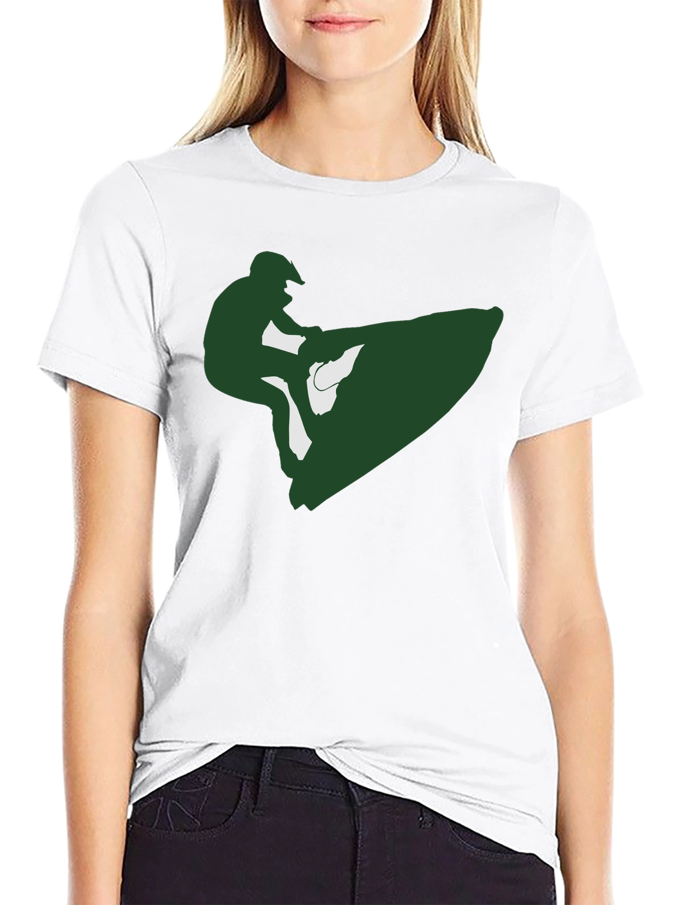 Jet Ski Rider Graphic Tee - Black Cotton T-Shirt