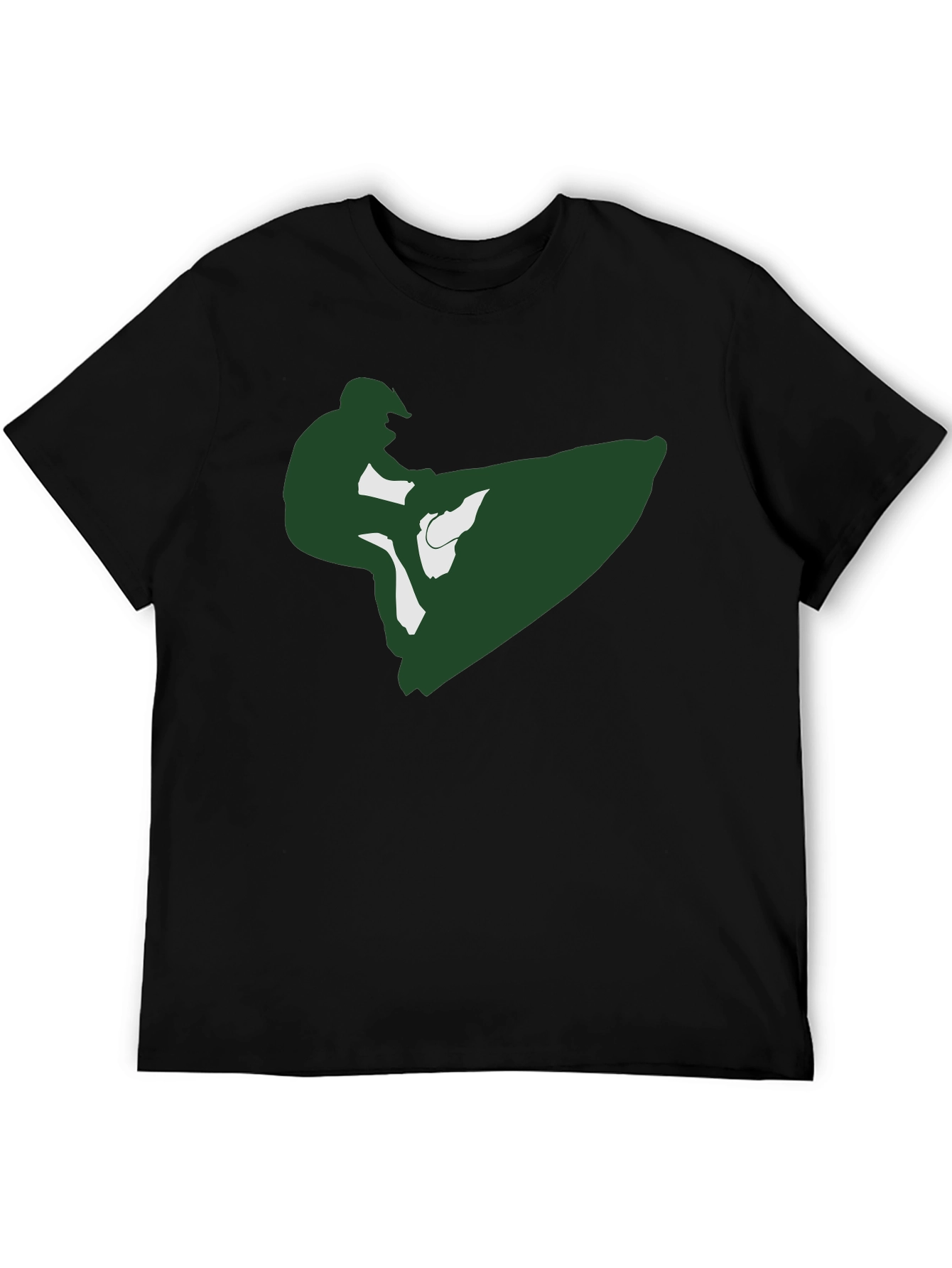 Jet Ski Rider Graphic Tee - Black Cotton T-Shirt