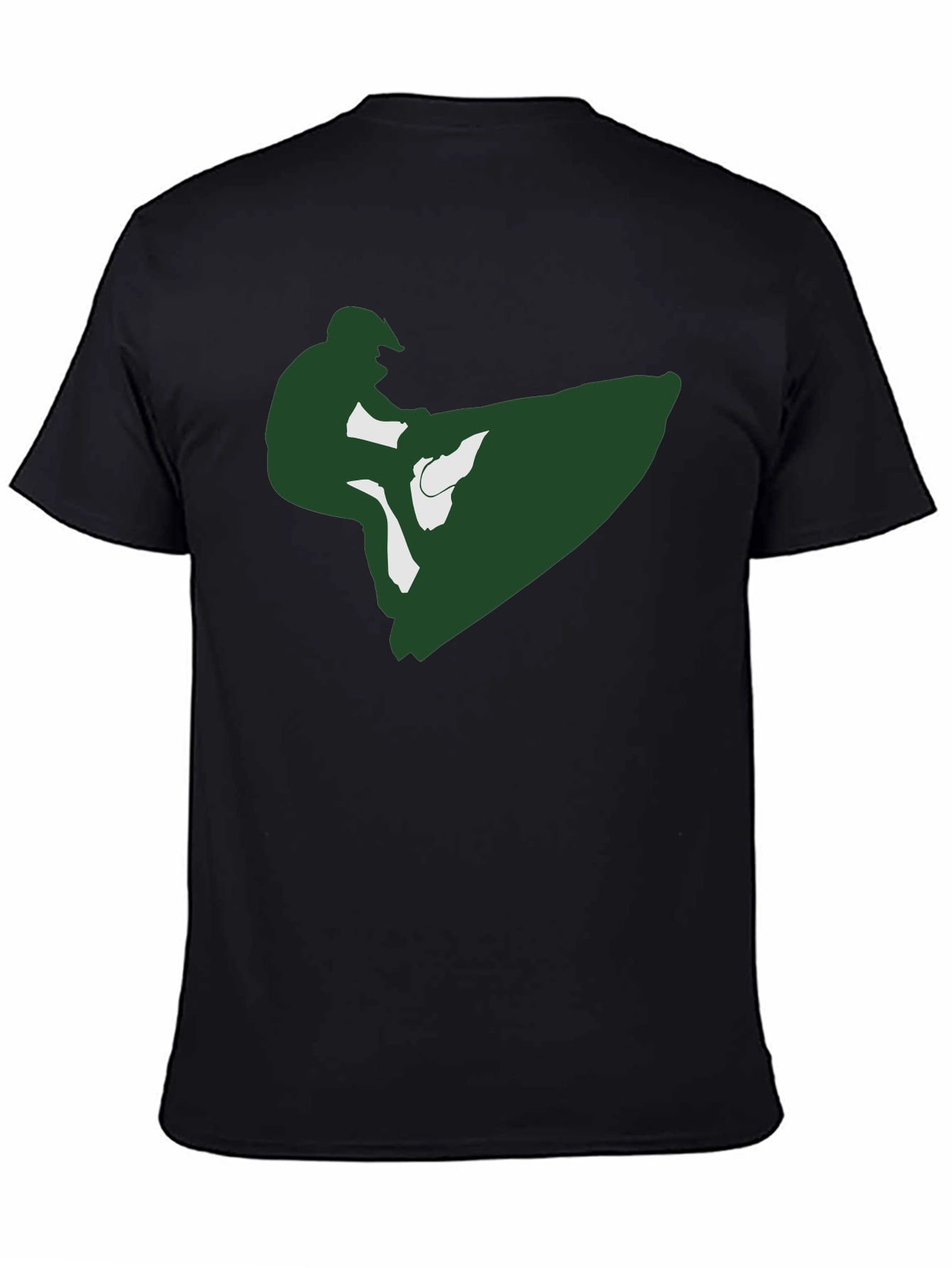 Jet Ski Rider Graphic Tee - Black Cotton T-Shirt