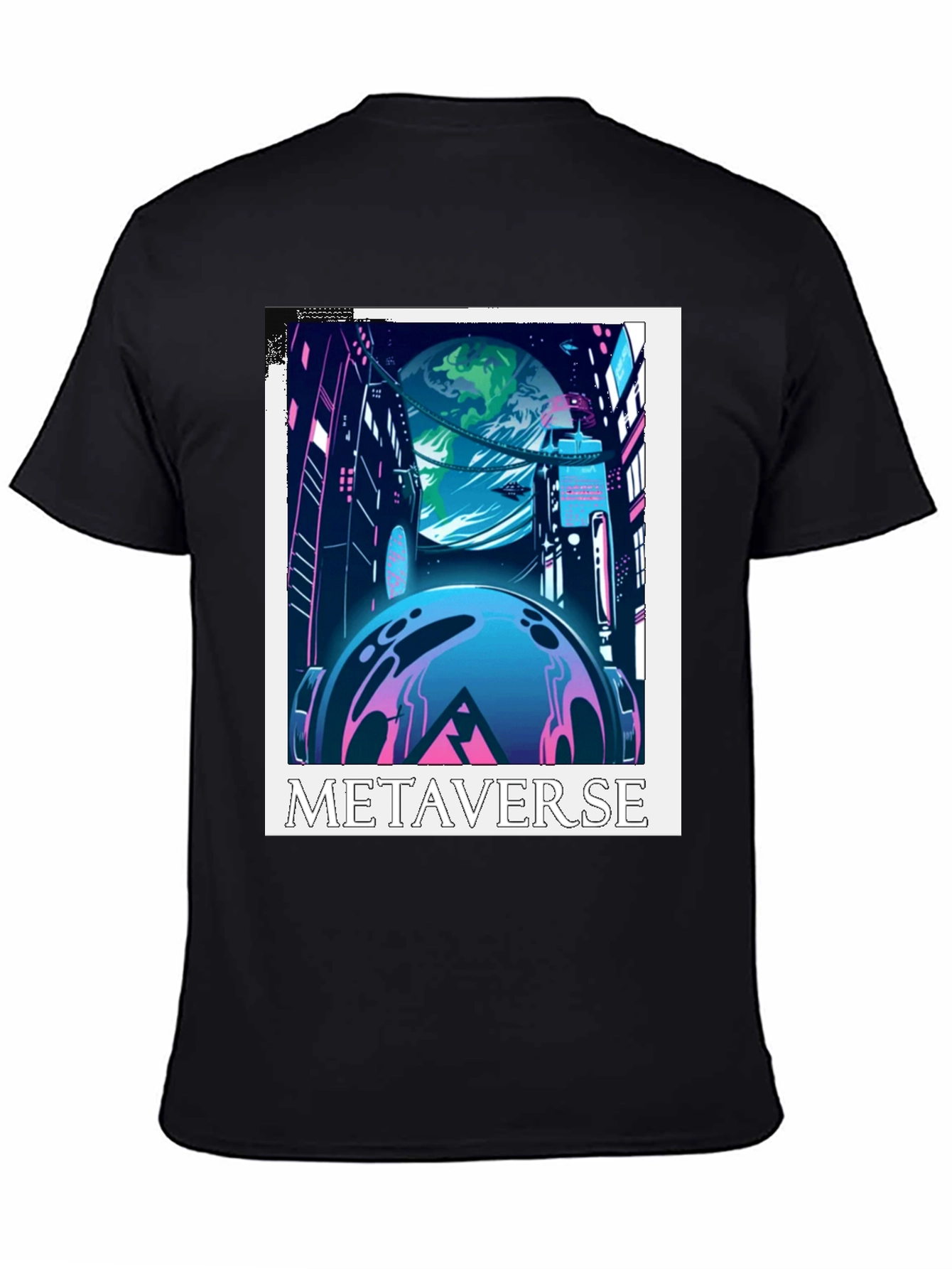 Metaverse Graphic Tee - Futuristic Cityscape Design