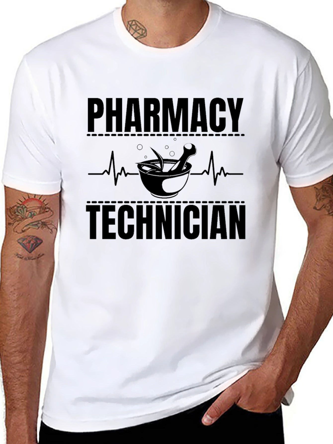 Pharmacy Technician T-Shirt - Black Graphic Tee