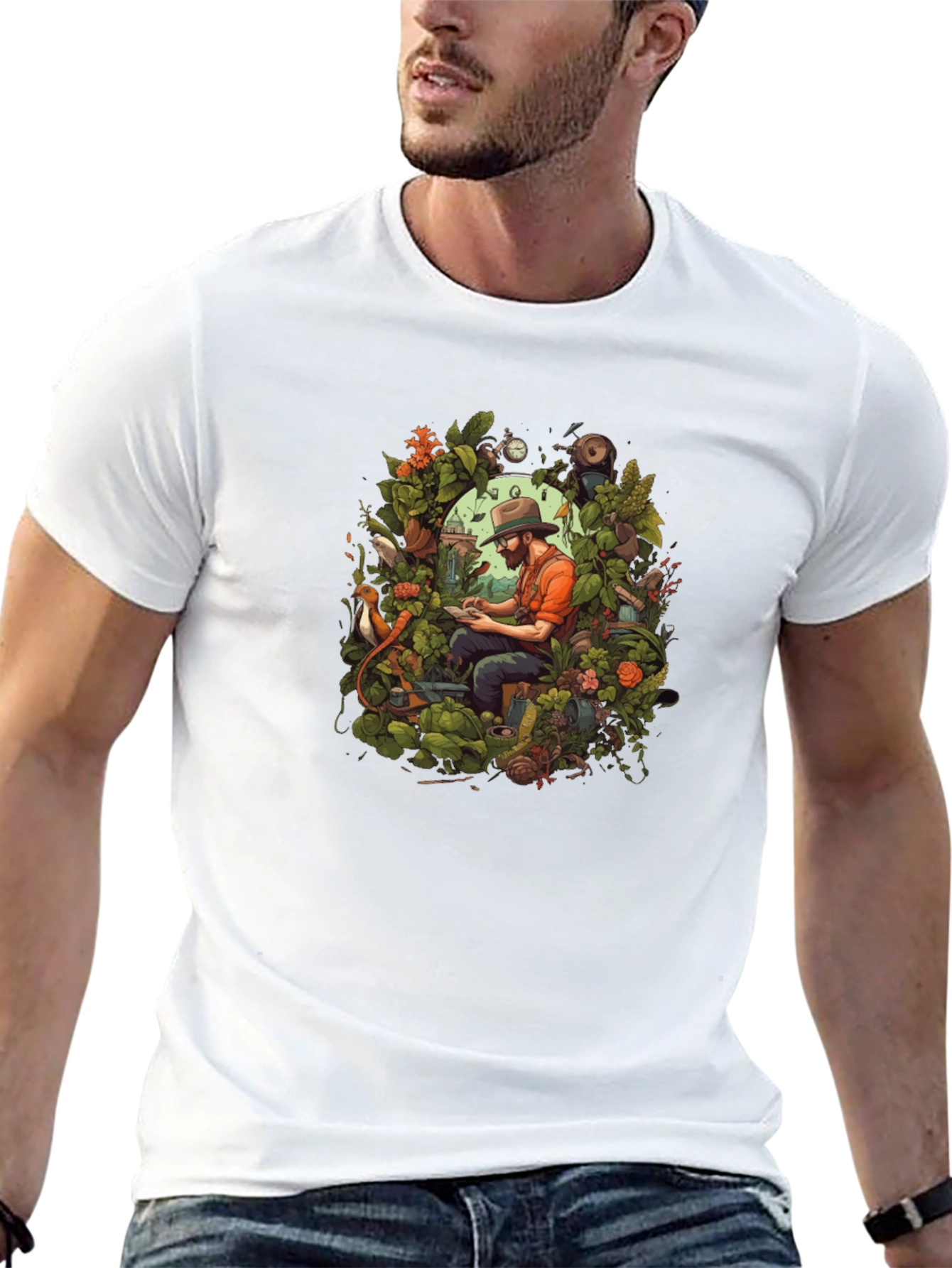 Gardener Portrait Graphic T-Shirt