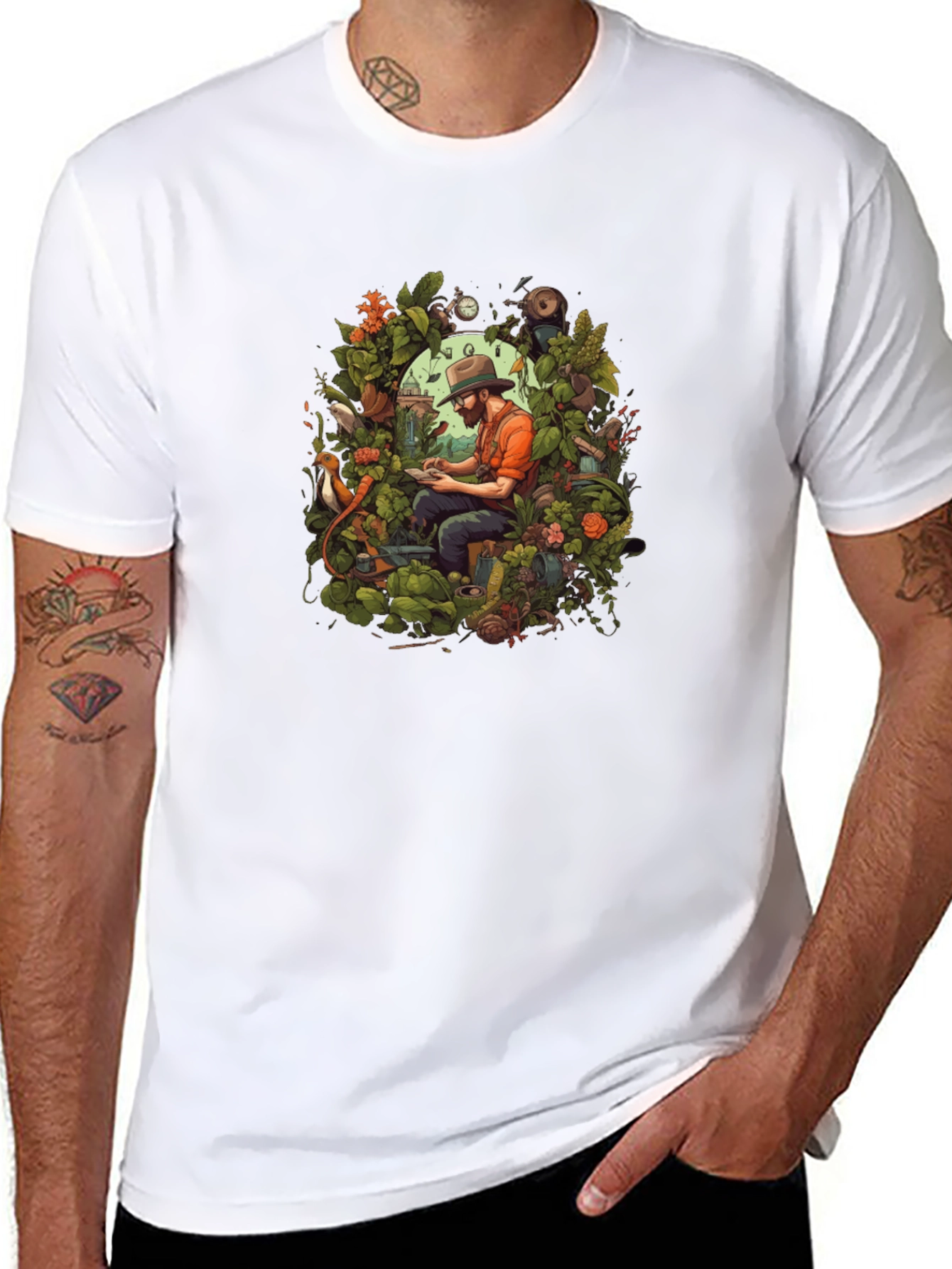 Gardener Portrait Graphic T-Shirt