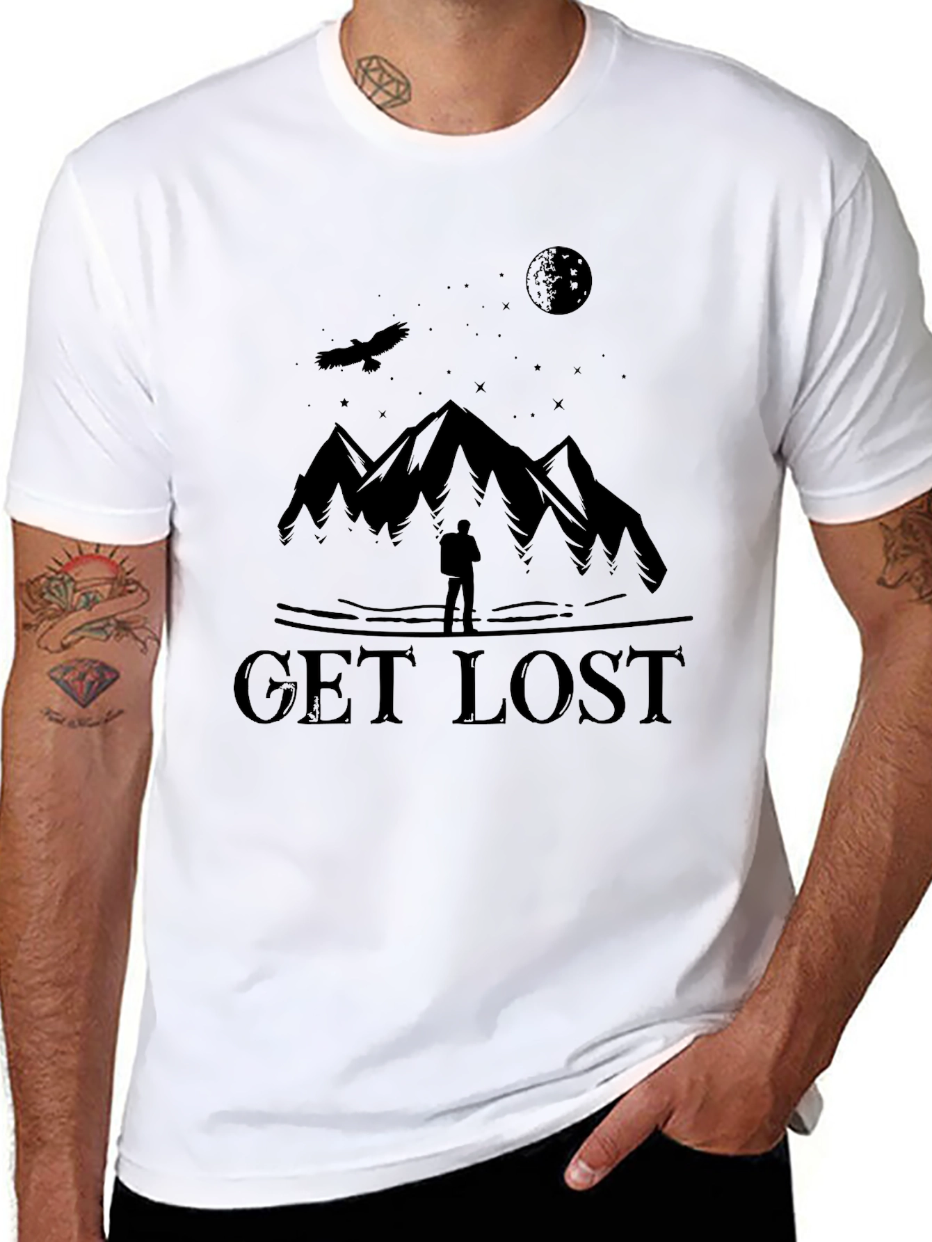 Get Lost Graphic Tee - Black Adventure Shirt