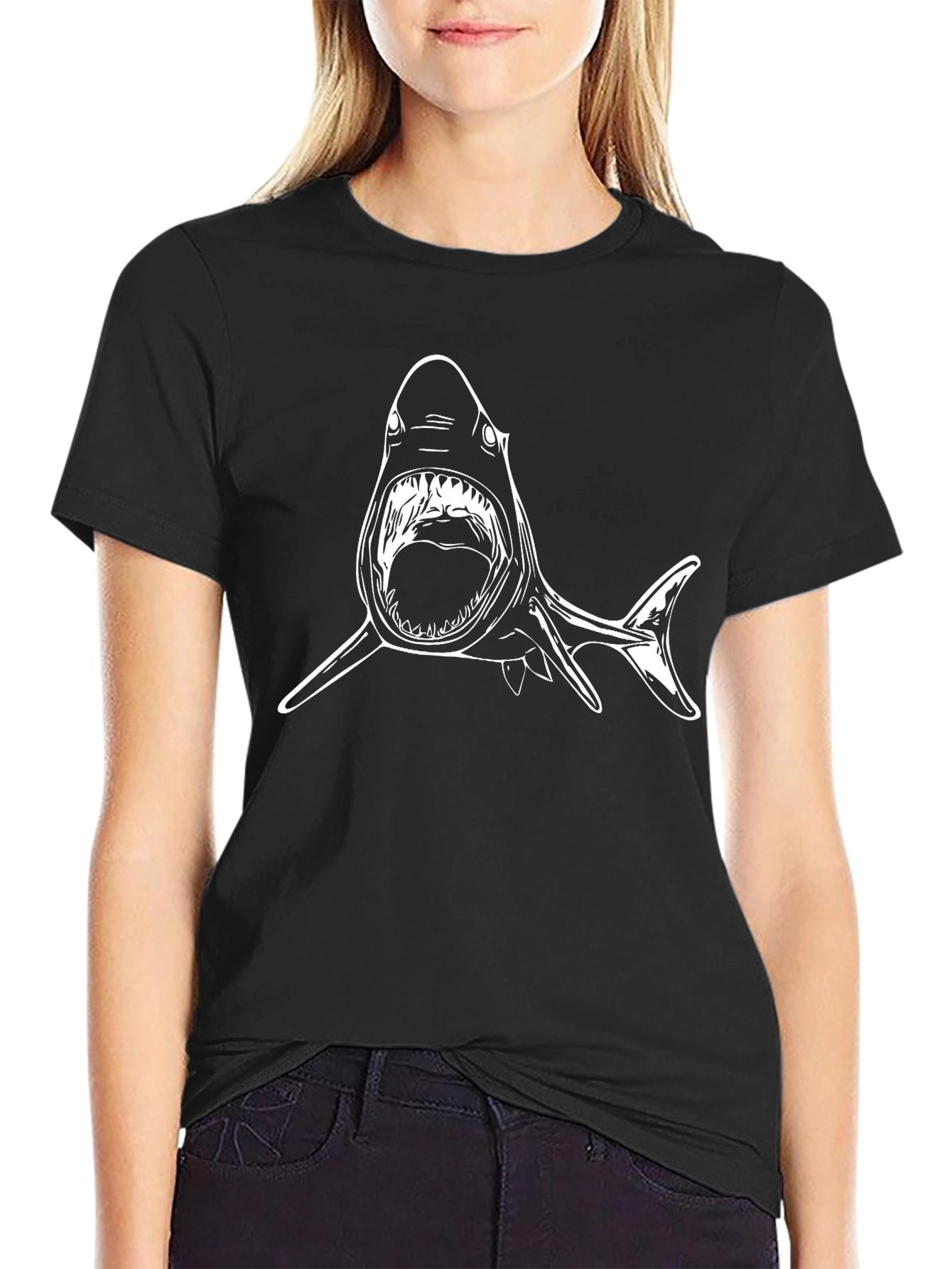 Shark Graphic Tee - Black