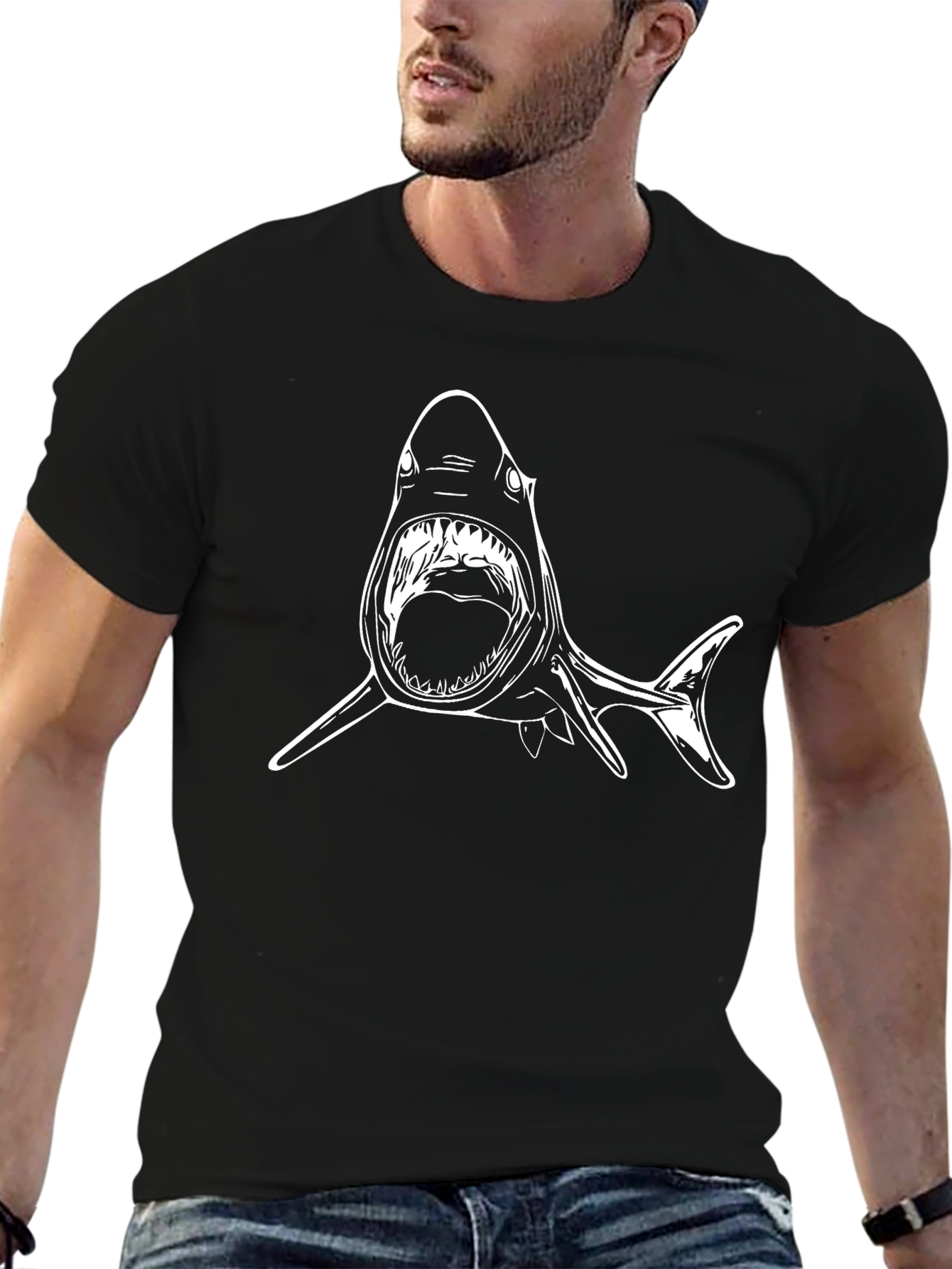 Shark Graphic Tee - Black