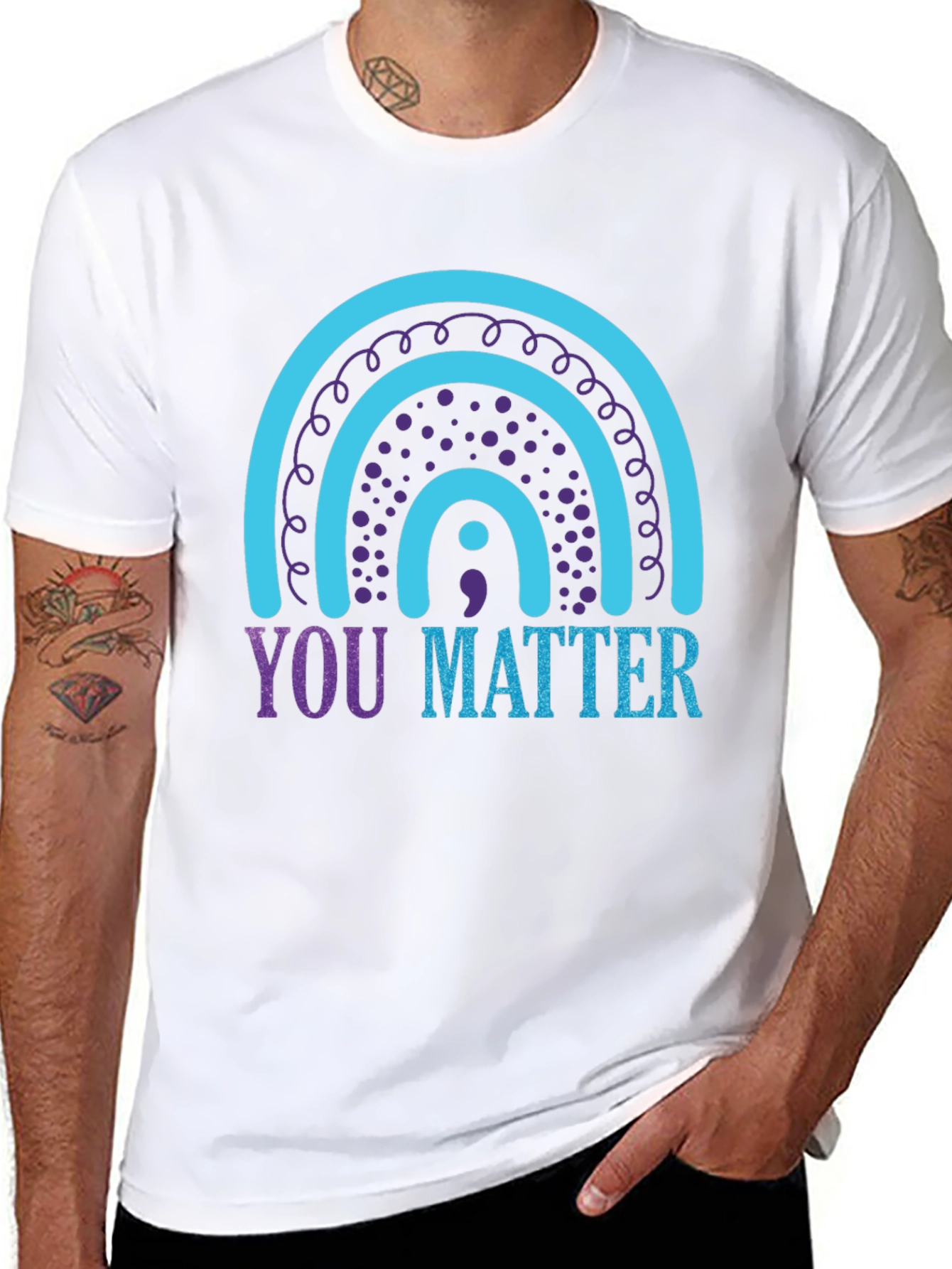 You Matter Semicolon Rainbow Graphic Tee