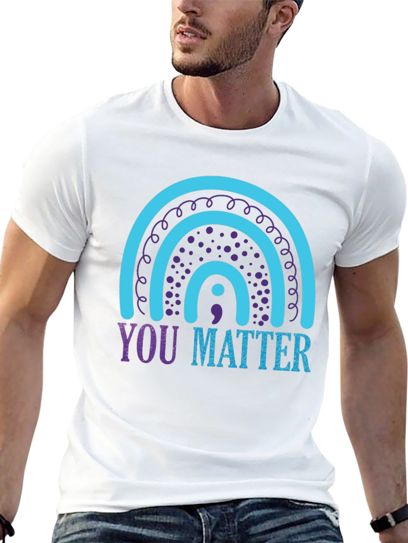 You Matter Semicolon Rainbow Graphic Tee