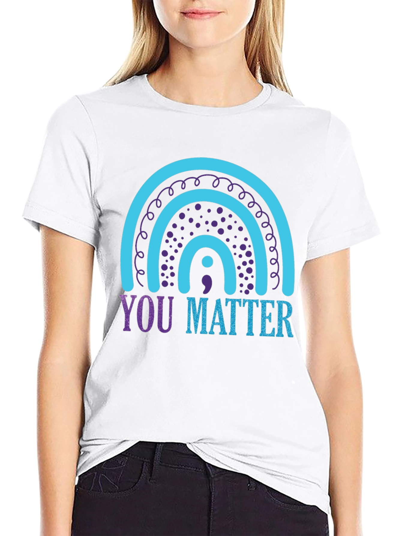 You Matter Semicolon Rainbow Graphic Tee