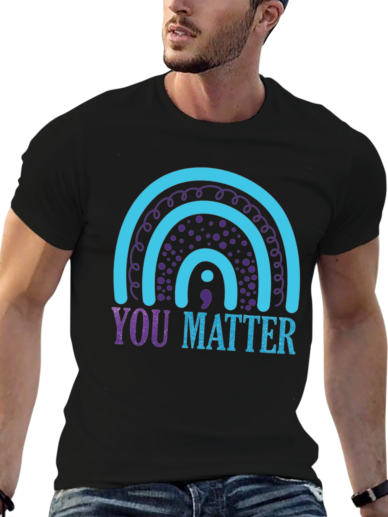 You Matter Semicolon Rainbow Graphic Tee