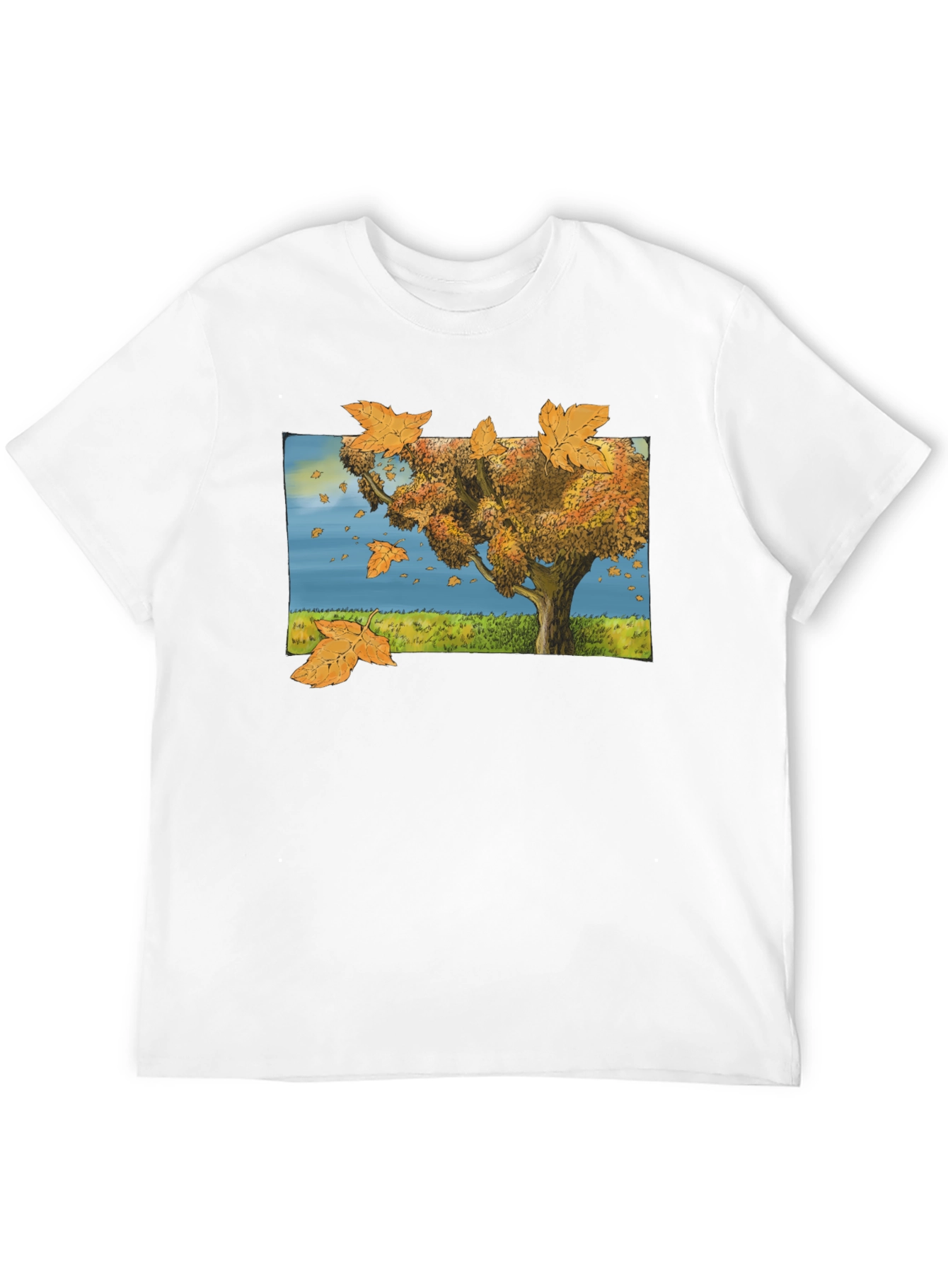 Autumn Tree Graphic Black T-Shirt