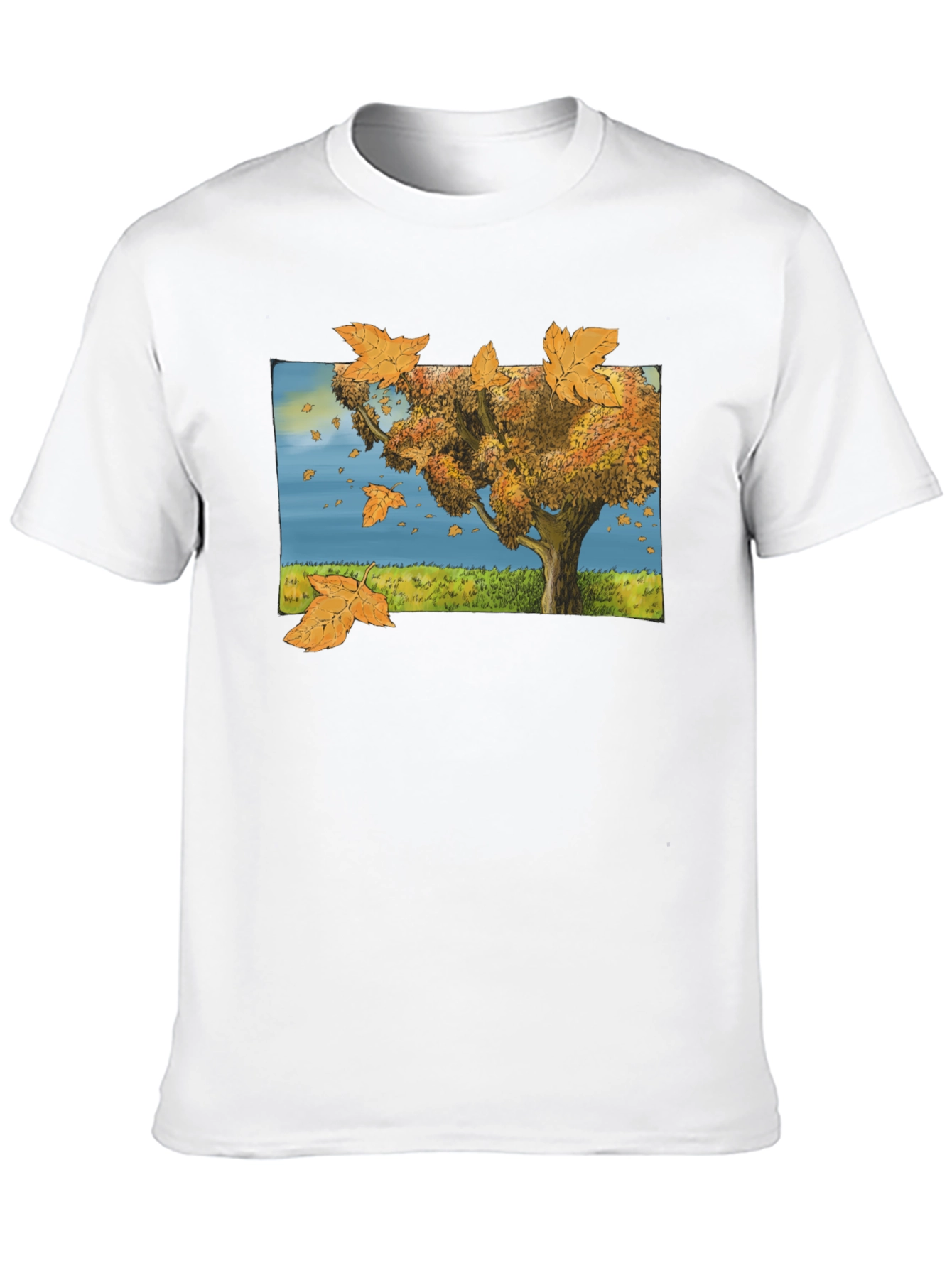 Autumn Tree Graphic Black T-Shirt