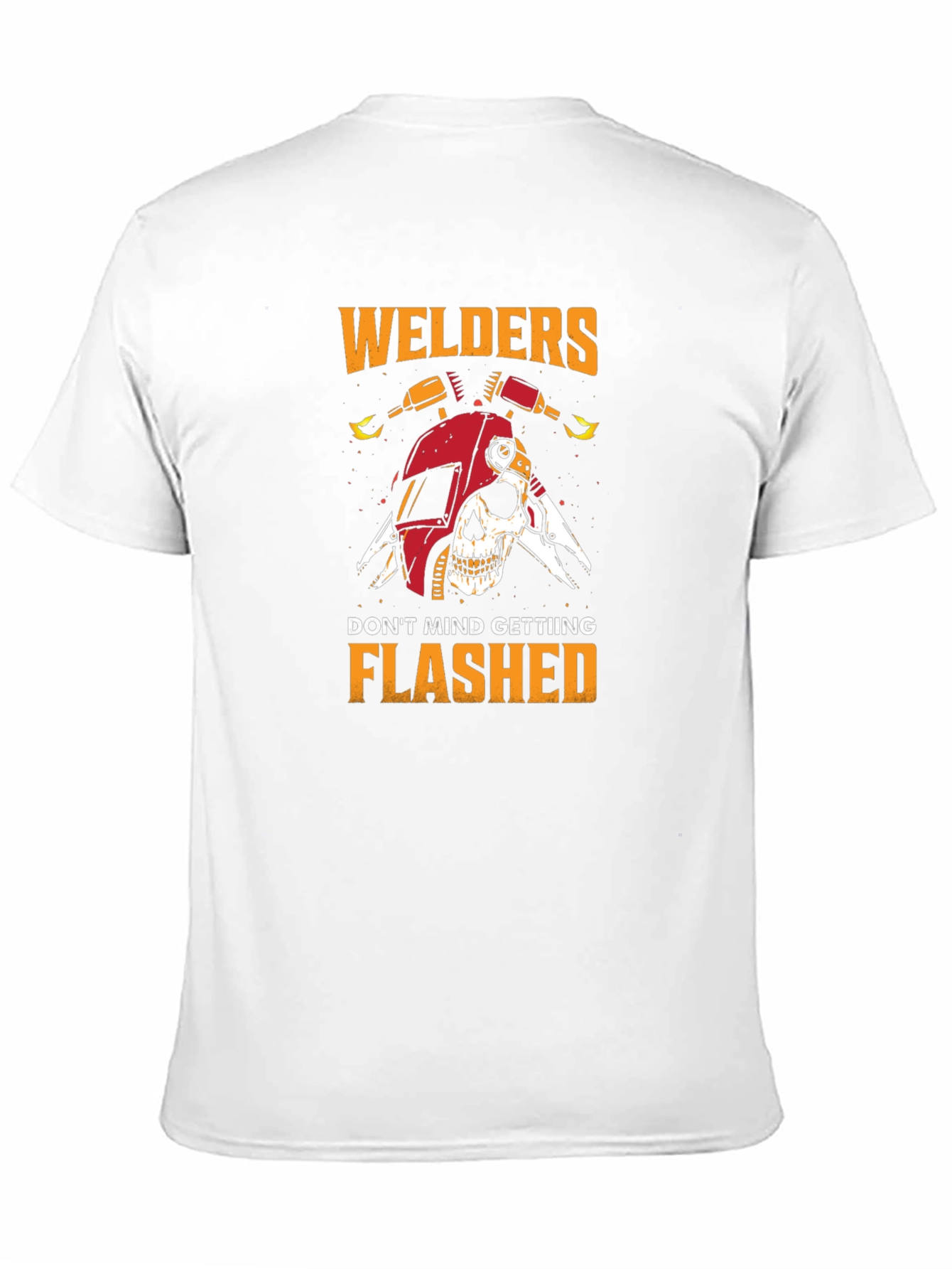 Welder Flashed Skull Black Graphic T-Shirt