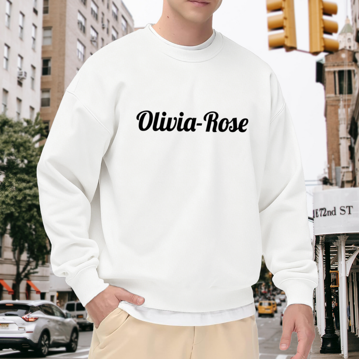 Olivia Rose - Personalized Name Floral Graphic ԲÁìÎÀÒÂ | Unisex Pullover Sweatshirt