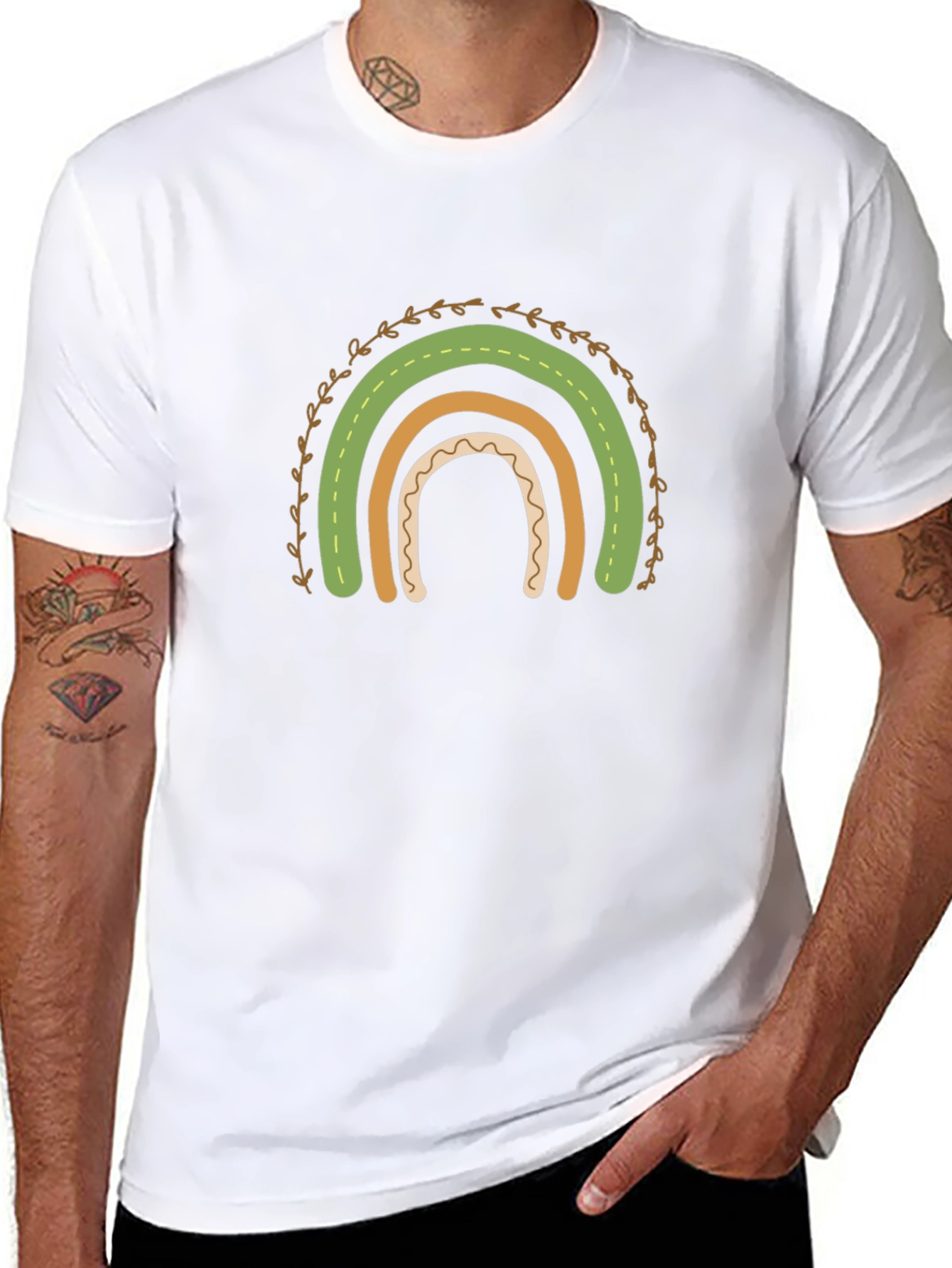 St. Patricks Day Rainbow Graphic Tee - Black
