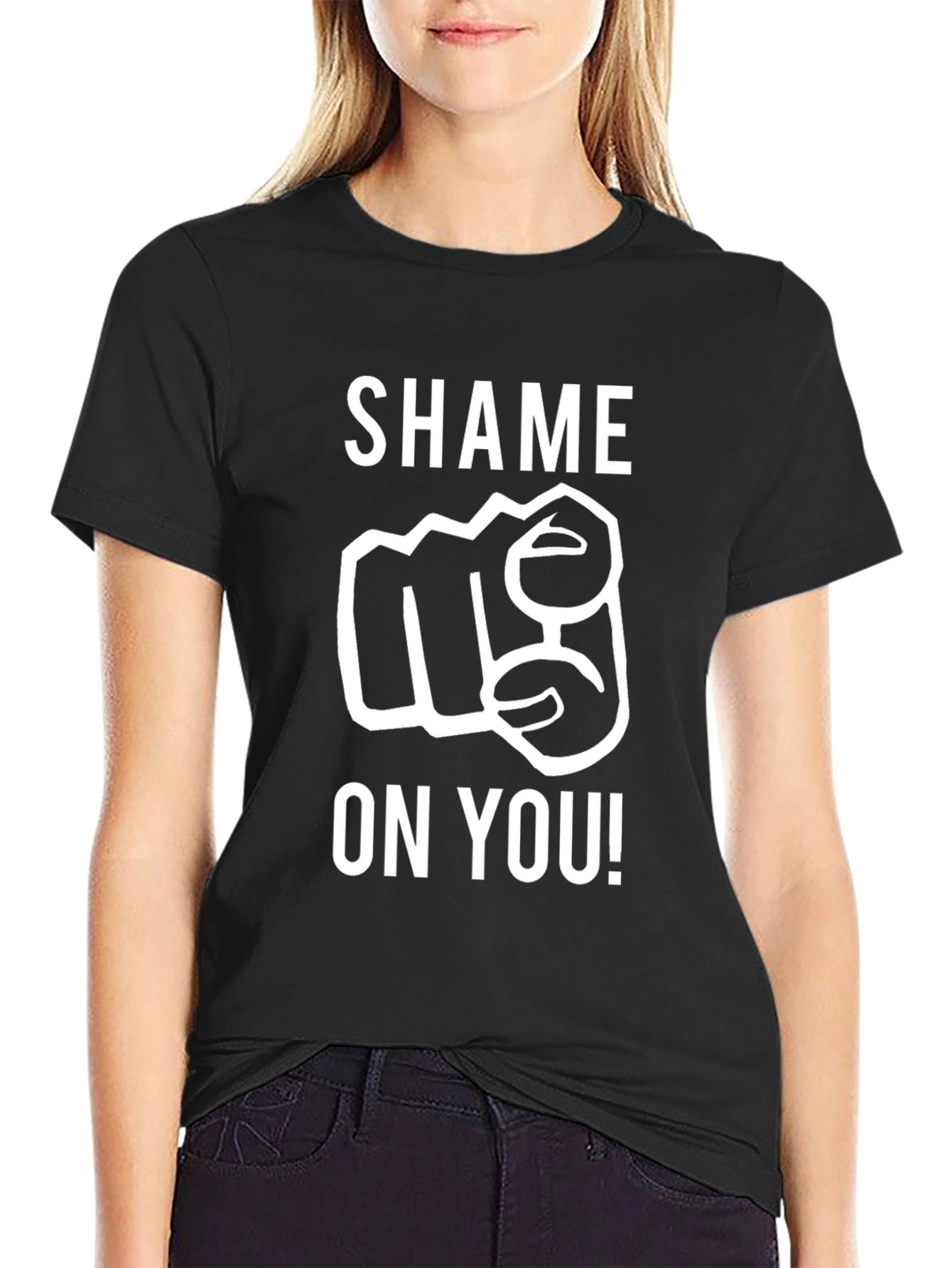 Shame On You Graphic Tee - Black T-Shirt