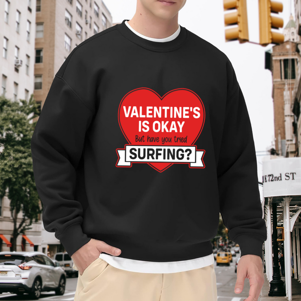 VALENTINE'S IS OKAY - Valentine Heart Graphic ԲÁìÎÀÒÂ | Unisex Pullover Sweatshirt