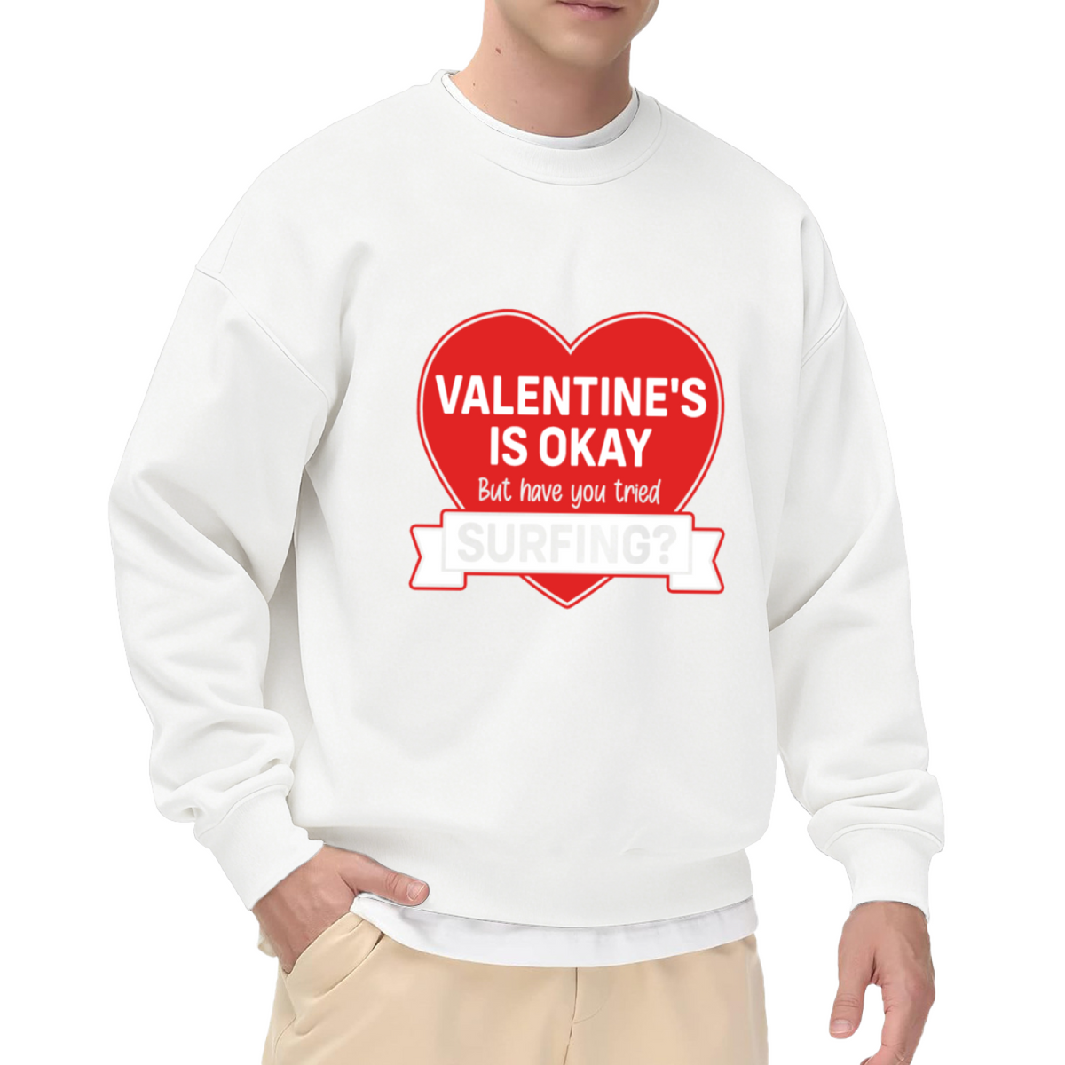 VALENTINE'S IS OKAY - Valentine Heart Graphic ԲÁìÎÀÒÂ | Unisex Pullover Sweatshirt