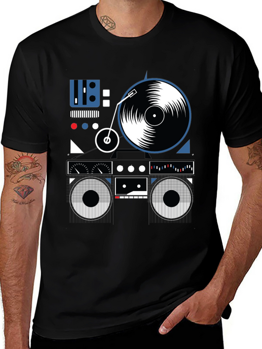 Retro Boombox Graphic Tee - Vintage Style T-Shirt