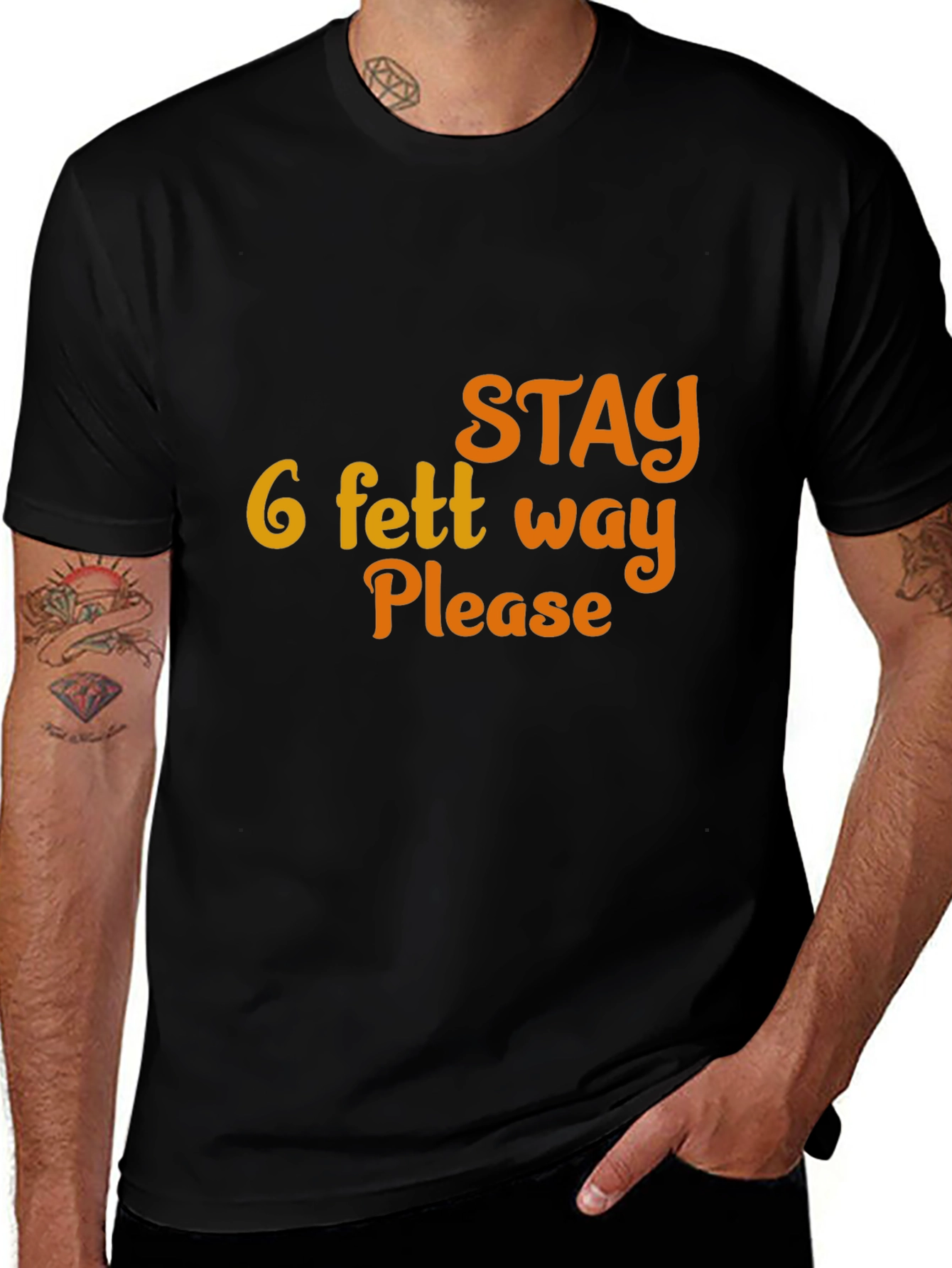 Stay 6 Feet Away Please Graphic Tee