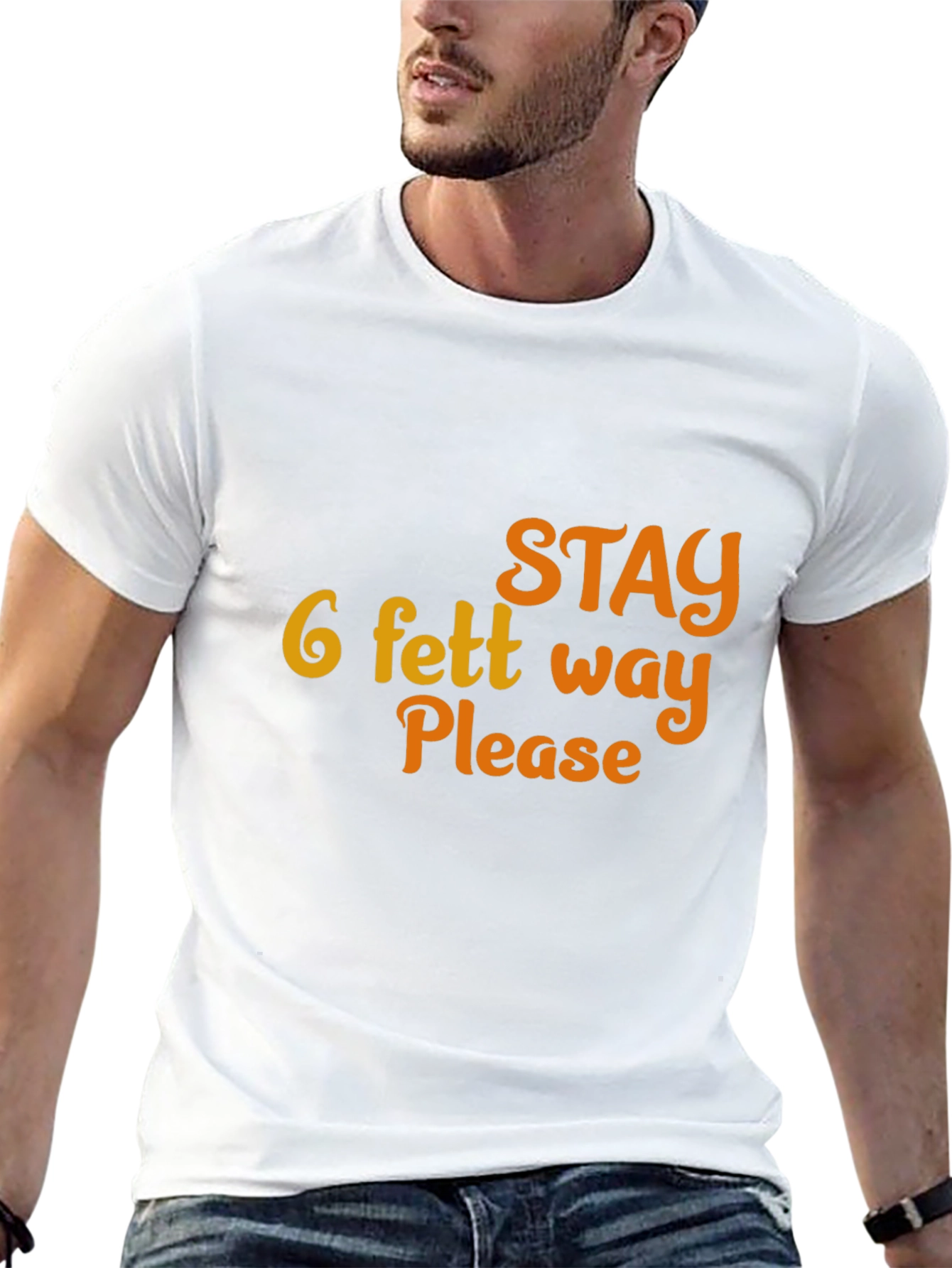 Stay 6 Feet Away Please Graphic Tee