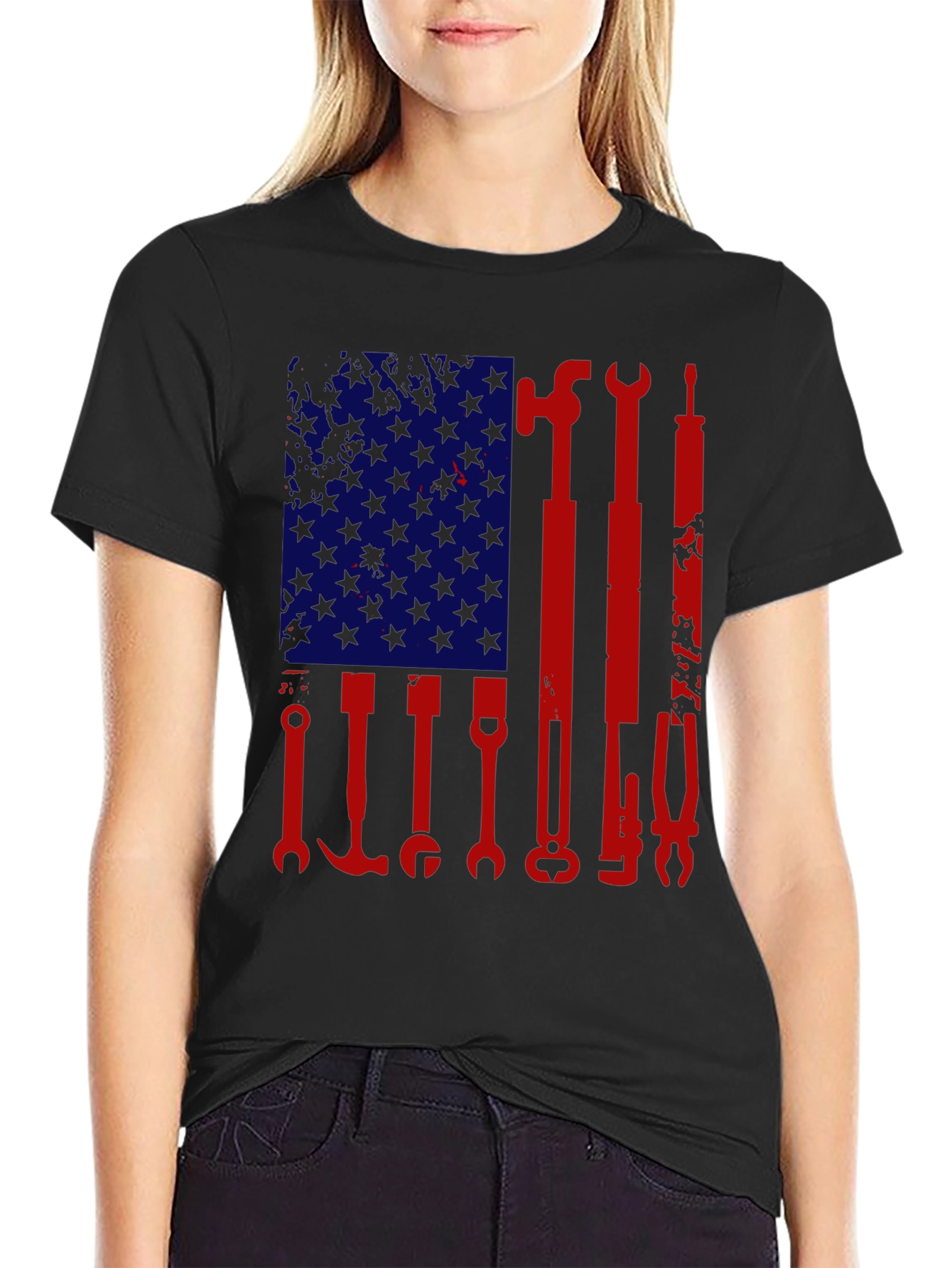 American Flag Tools Graphic T-Shirt
