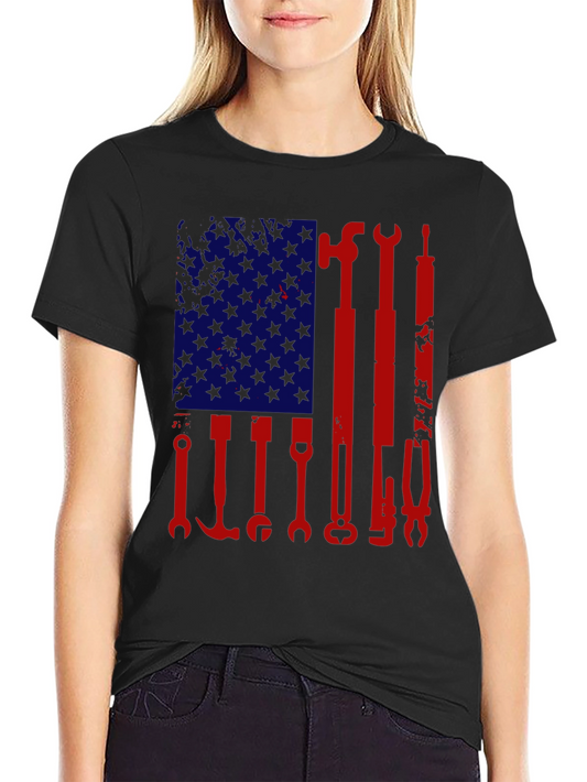 American Flag Tools Graphic T-Shirt