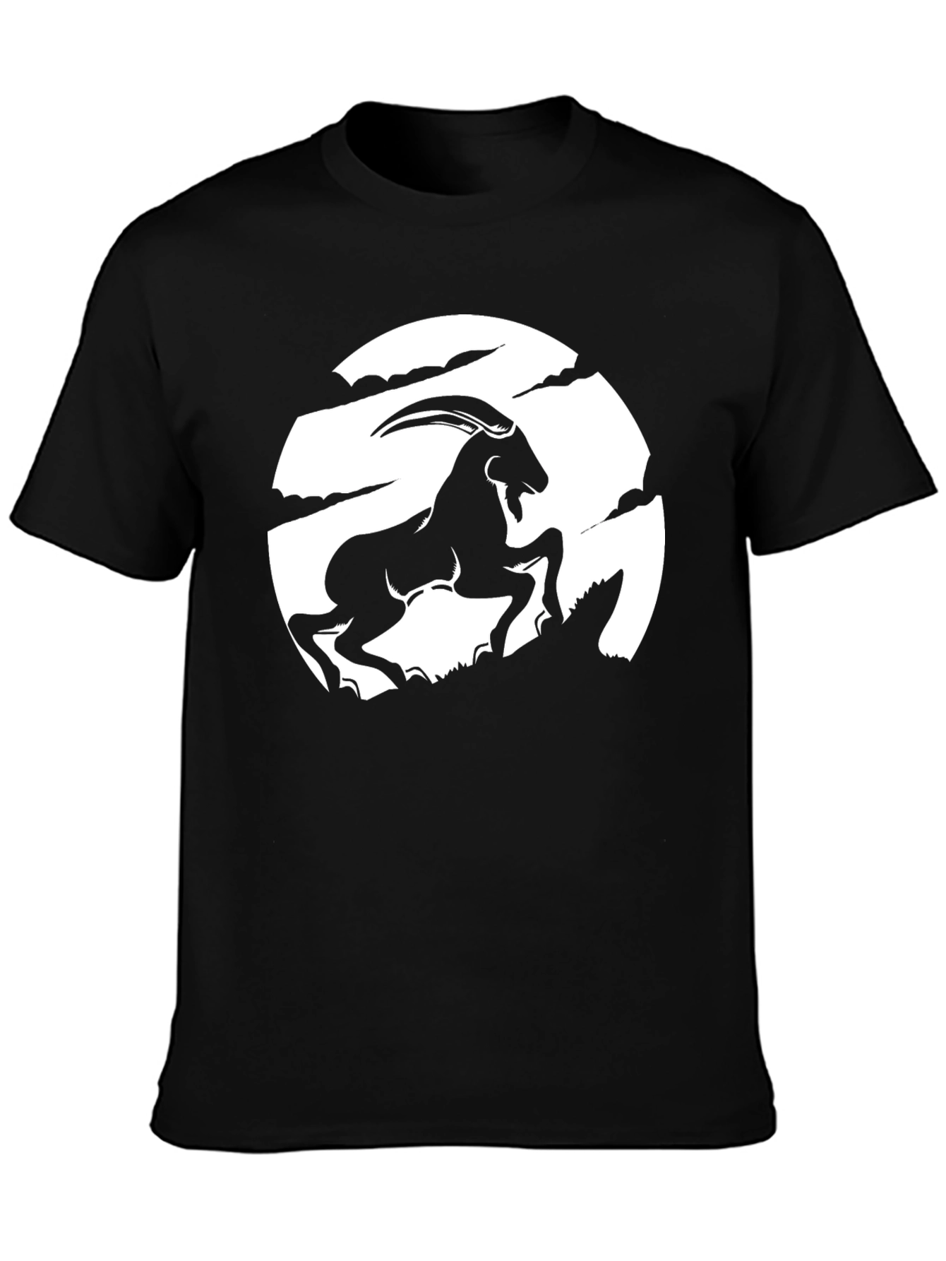 Goat Graphic Tee - Black Short Sleeve Shirt