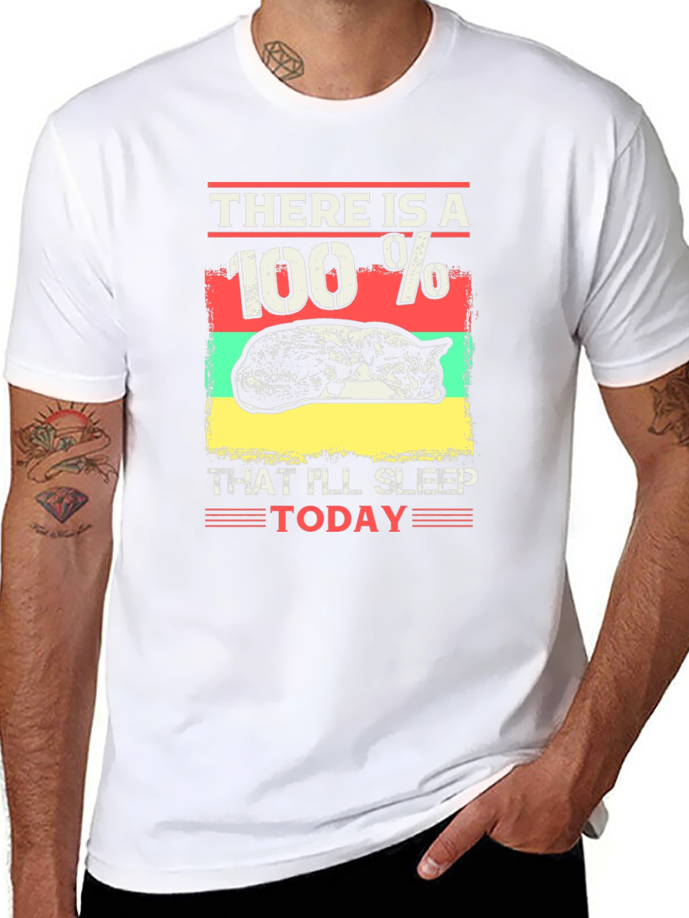 100% Sleep Today T-Shirt: Funny Cat Lover Tee