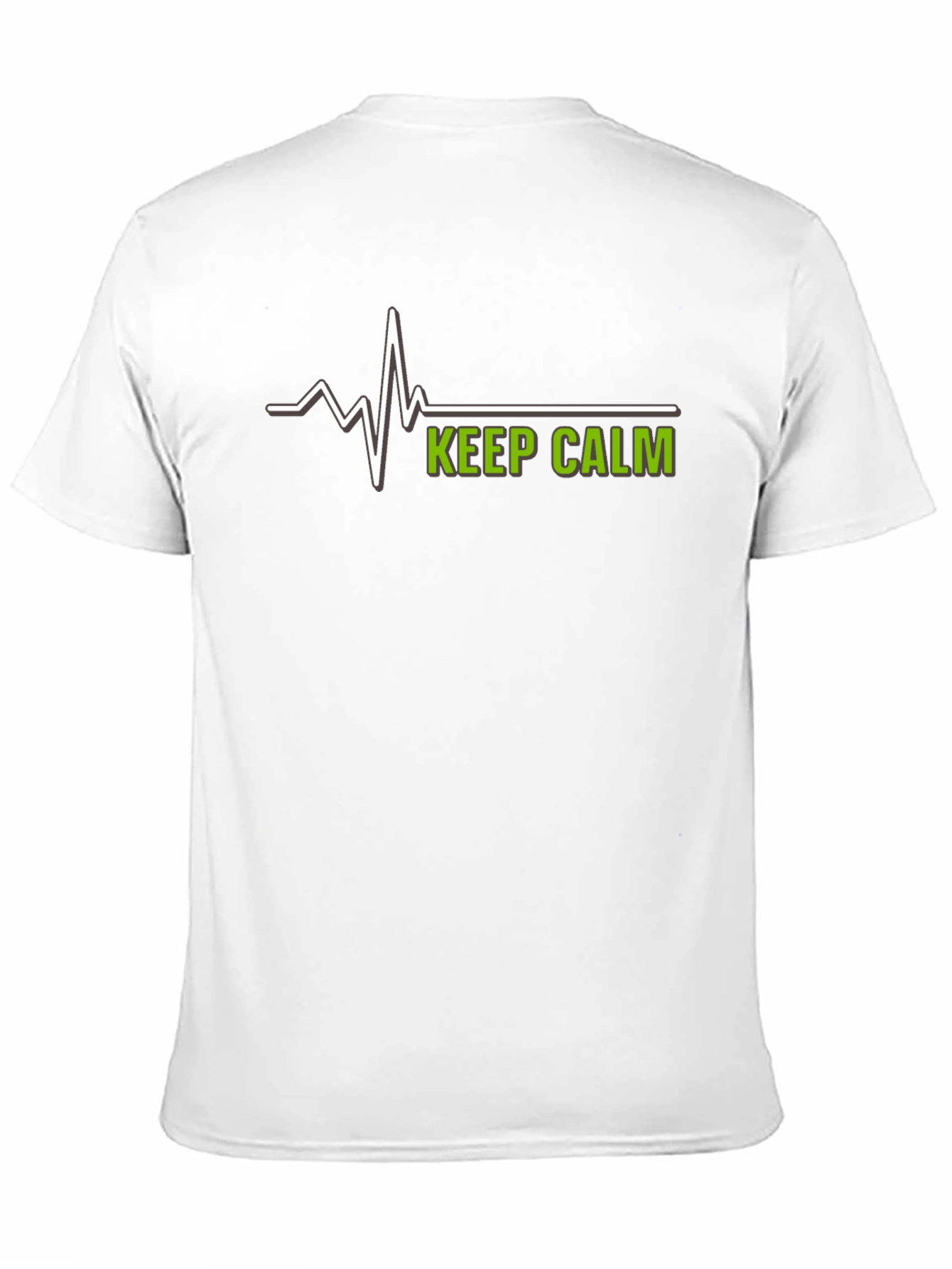 Keep Calm Black T-Shirt with EKG Design