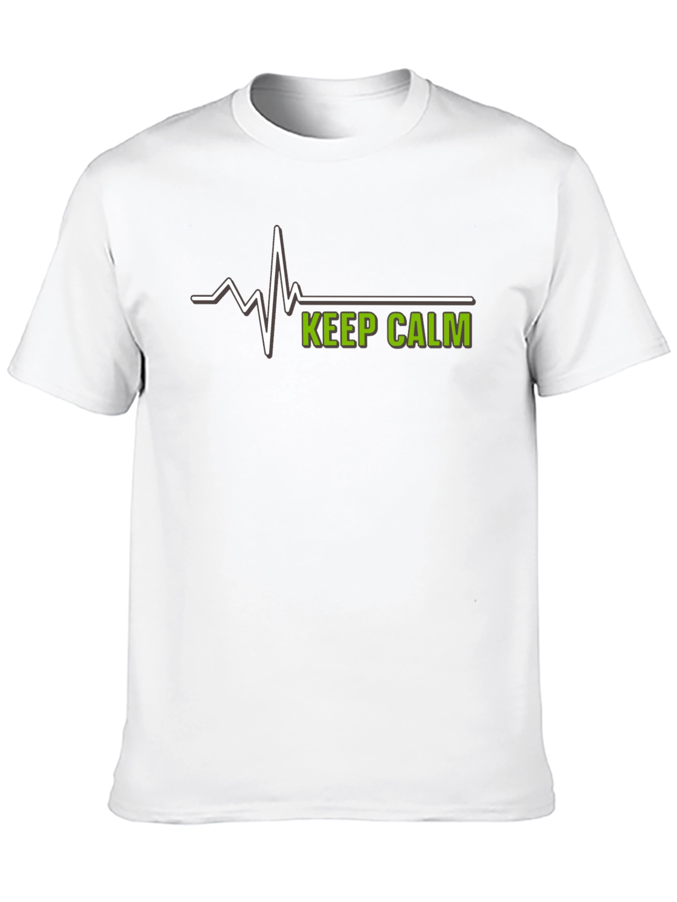 Keep Calm Black T-Shirt with EKG Design