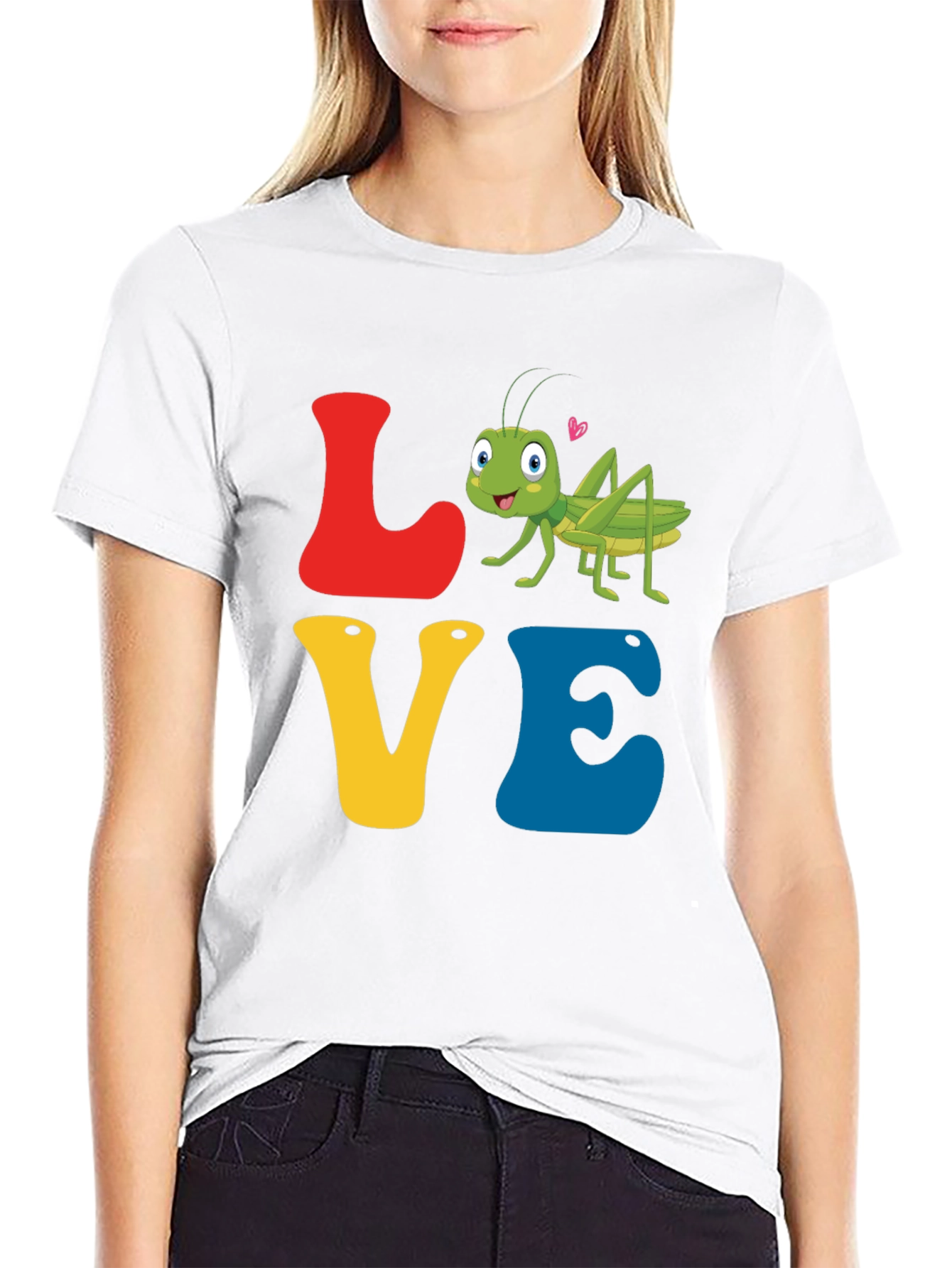 Love Grasshopper Tee - Black Cotton Blend