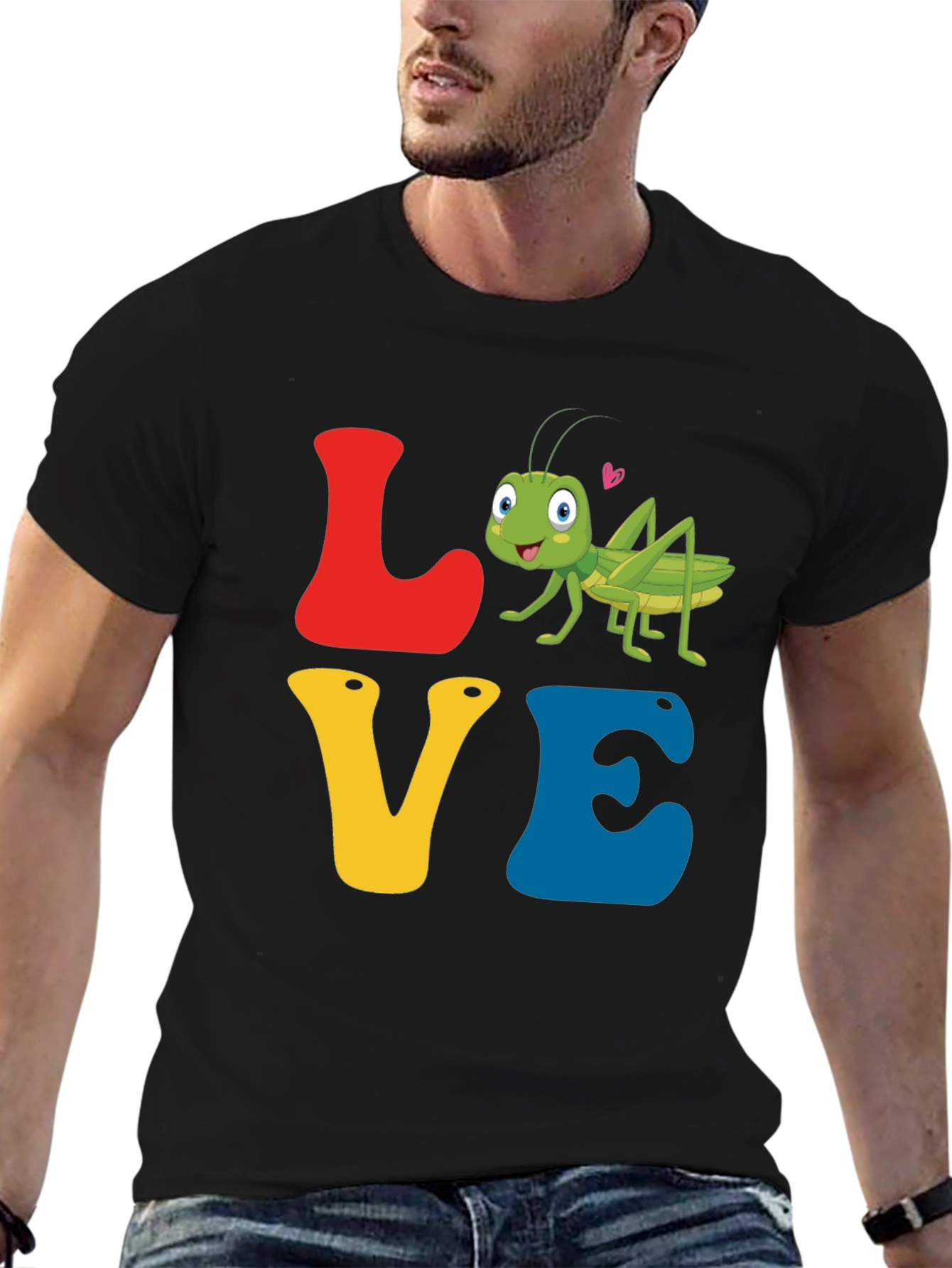 Love Grasshopper Tee - Black Cotton Blend