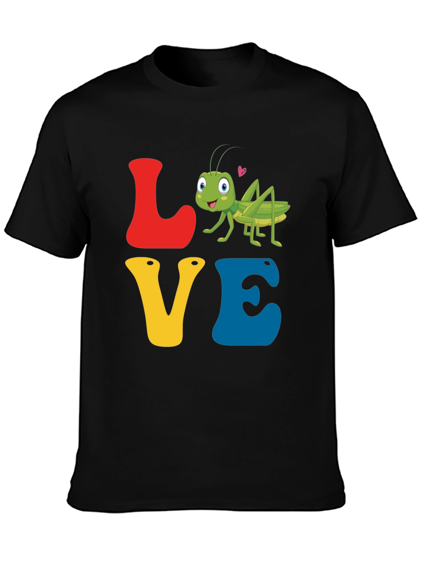 Love Grasshopper Tee - Black Cotton Blend