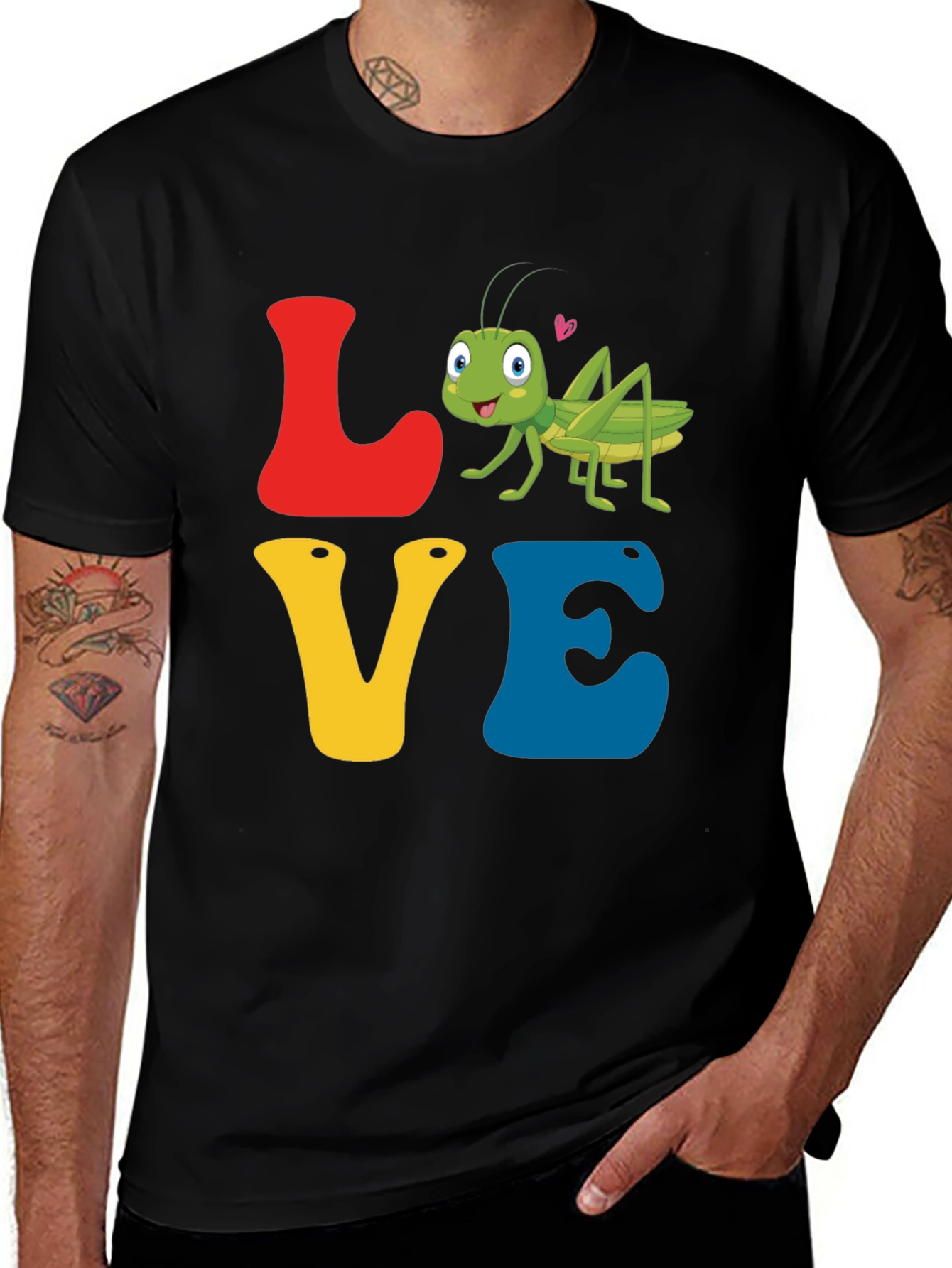 Love Grasshopper Tee - Black Cotton Blend