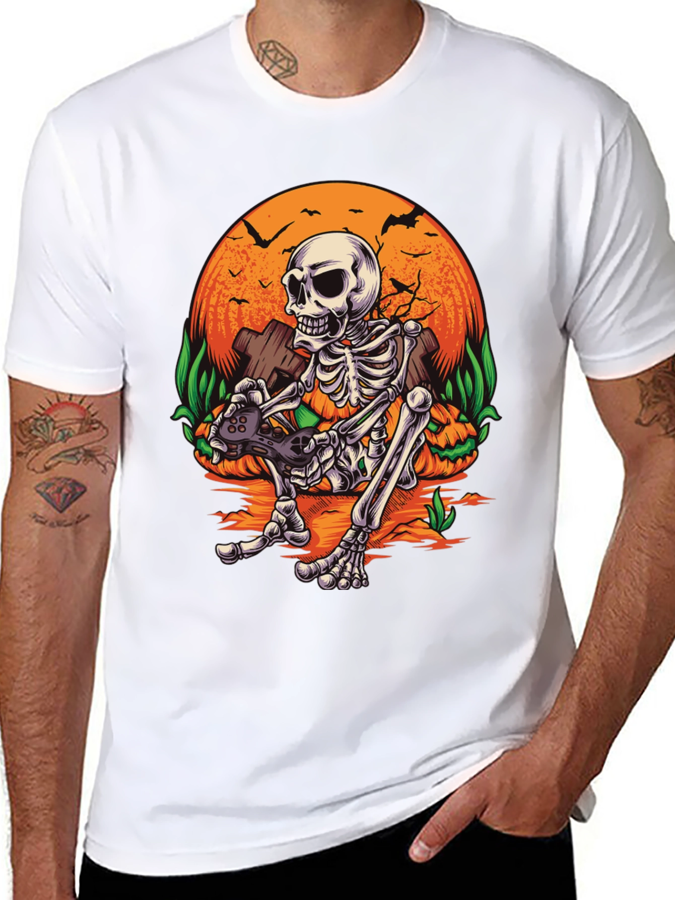Gamer Skeleton Halloween T-Shirt
