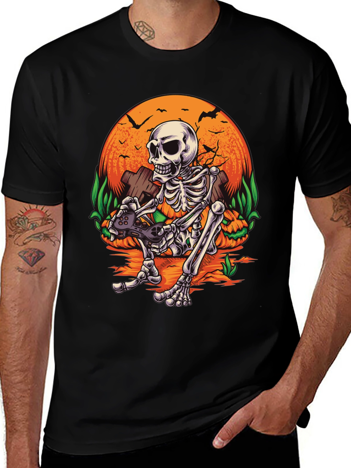 Gamer Skeleton Halloween T-Shirt