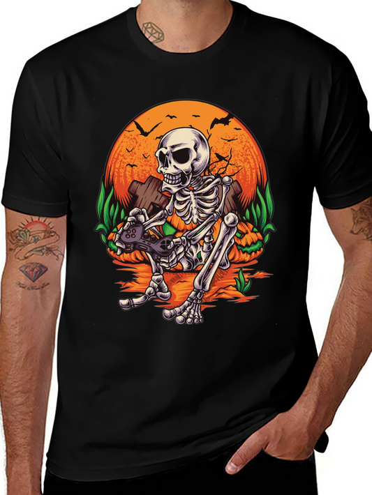 Gamer Skeleton Halloween T-Shirt