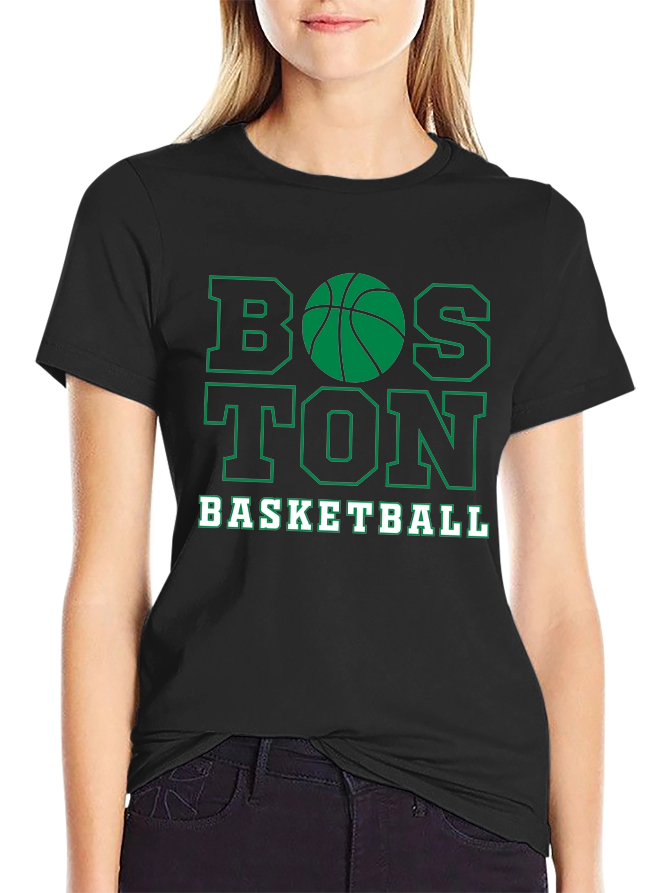 Boston Basketball Graphic Tee - Black