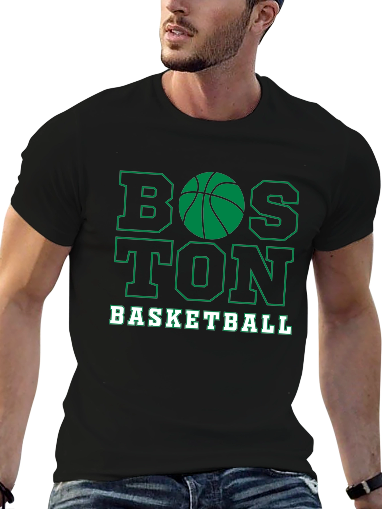 Boston Basketball Graphic Tee - Black