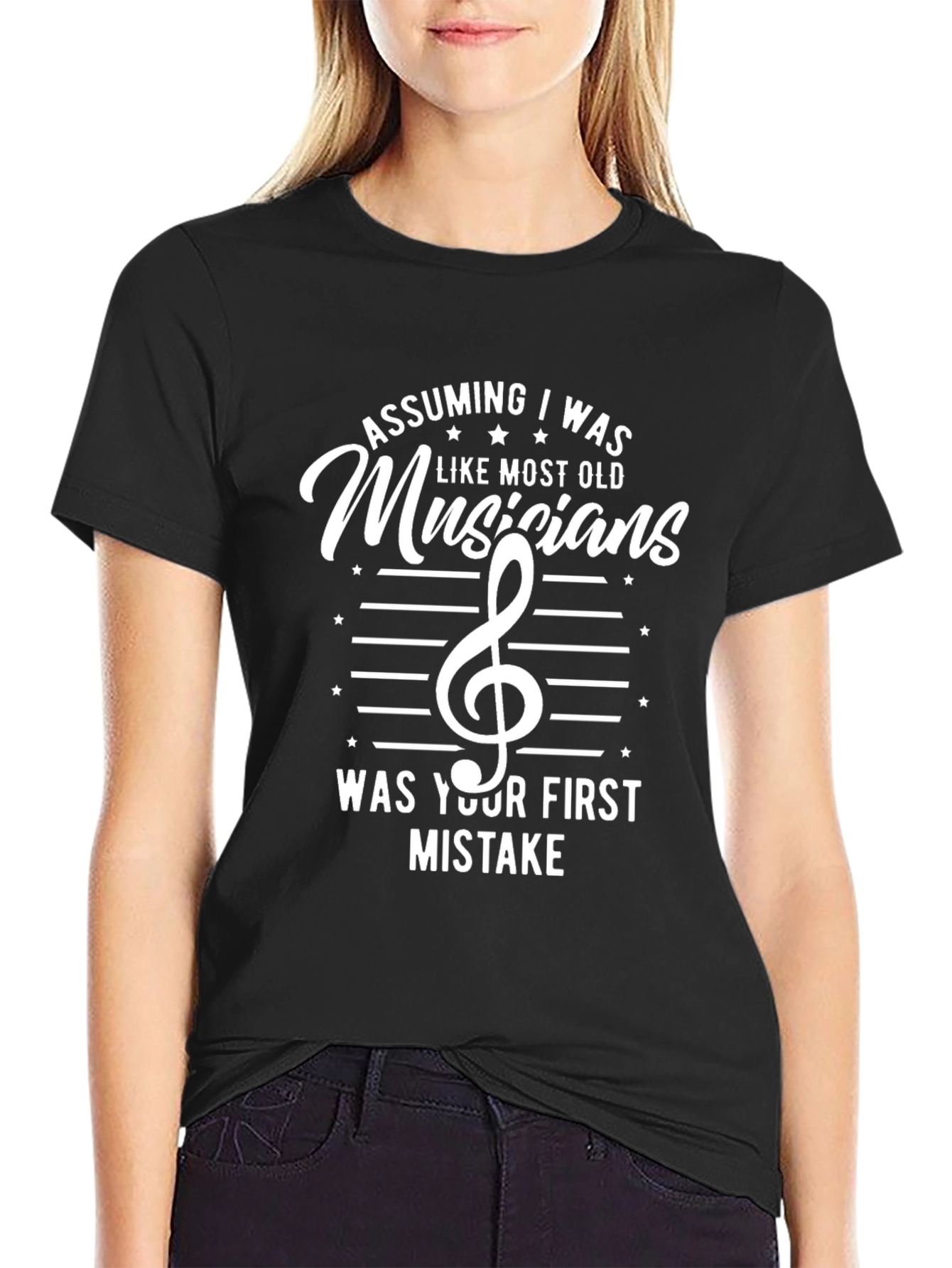 Musician Black Graphic T-Shirt - First Mistake